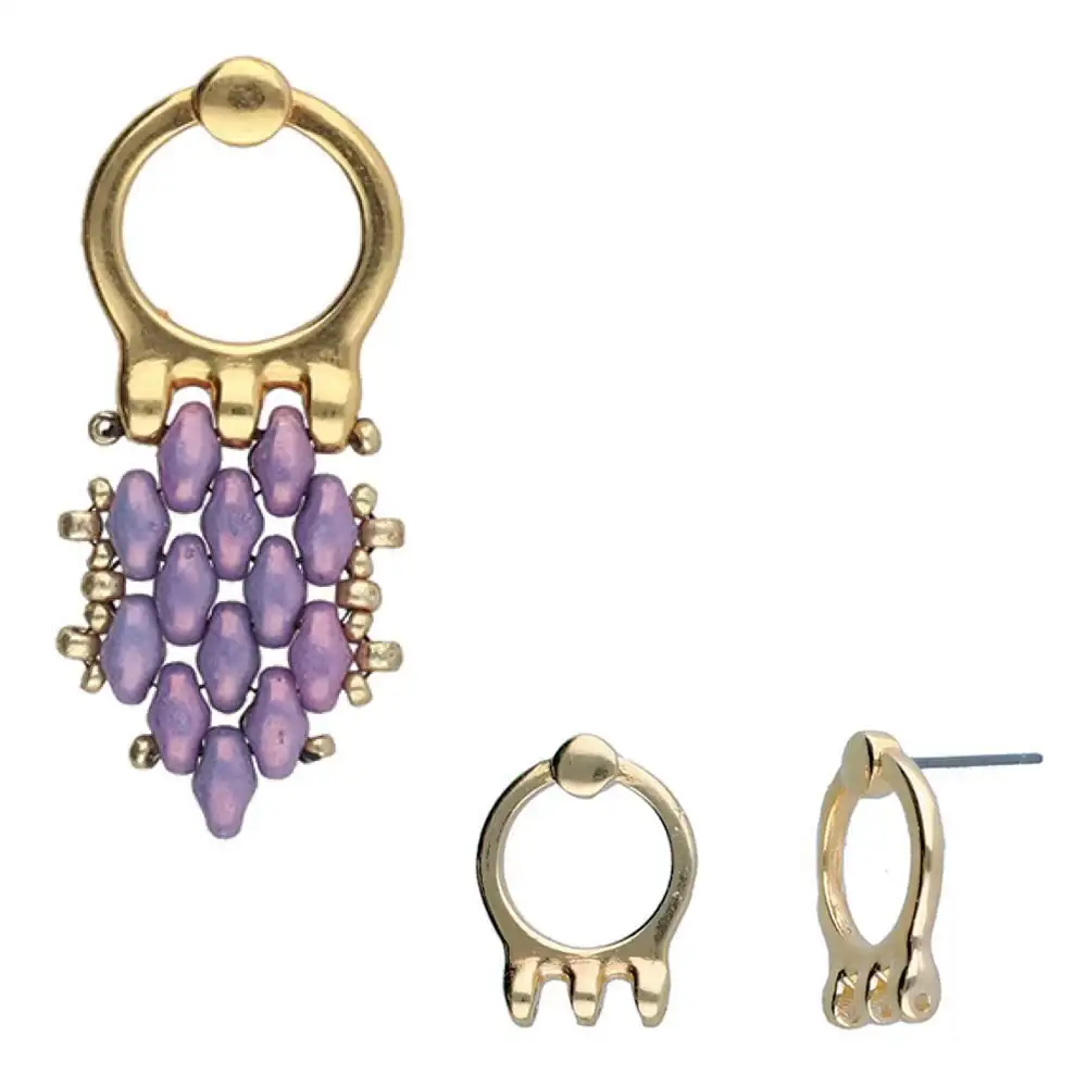 Cymbal Farali III Superduo Bead Earring Posts, 2 pcs - Image 5