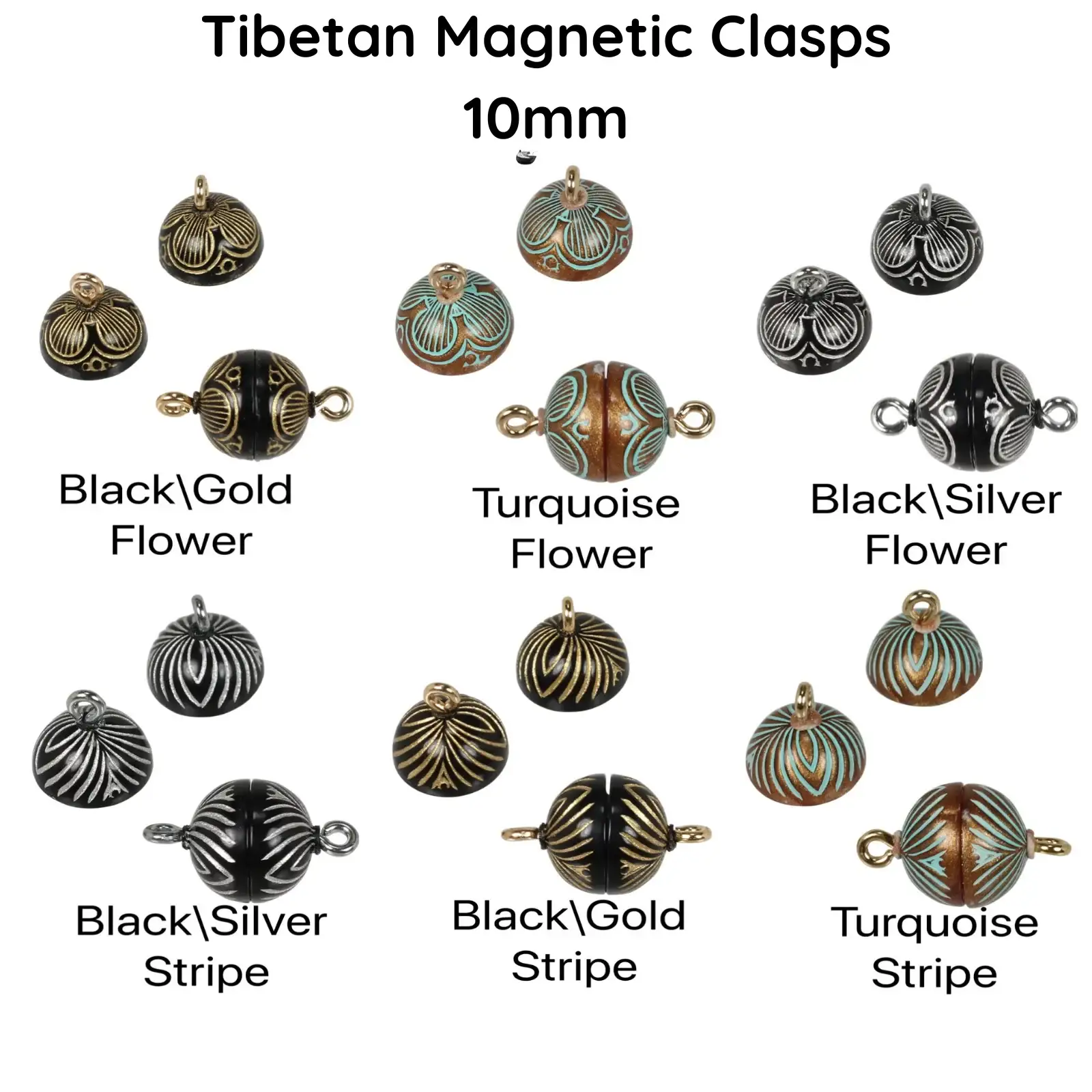 Claspgarten Mini-Tibetan, 10mm Magnetic Clasps