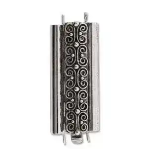 Beadslide Squiggle, Tube Clasp, 10x29mm - Image 4
