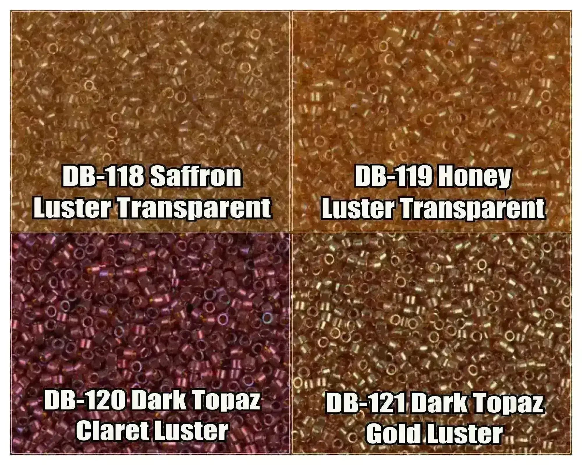 11/0  Delica Beads, DB0118, DB0119, DB0120, DB0121
