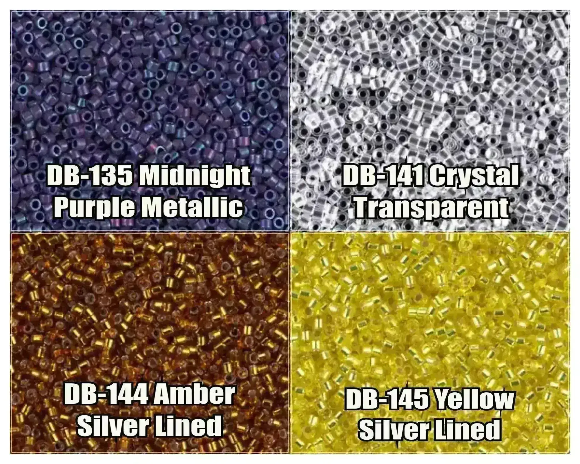 11/0  Delica Beads, DB0135, DB0141, DB0144, DB0145
