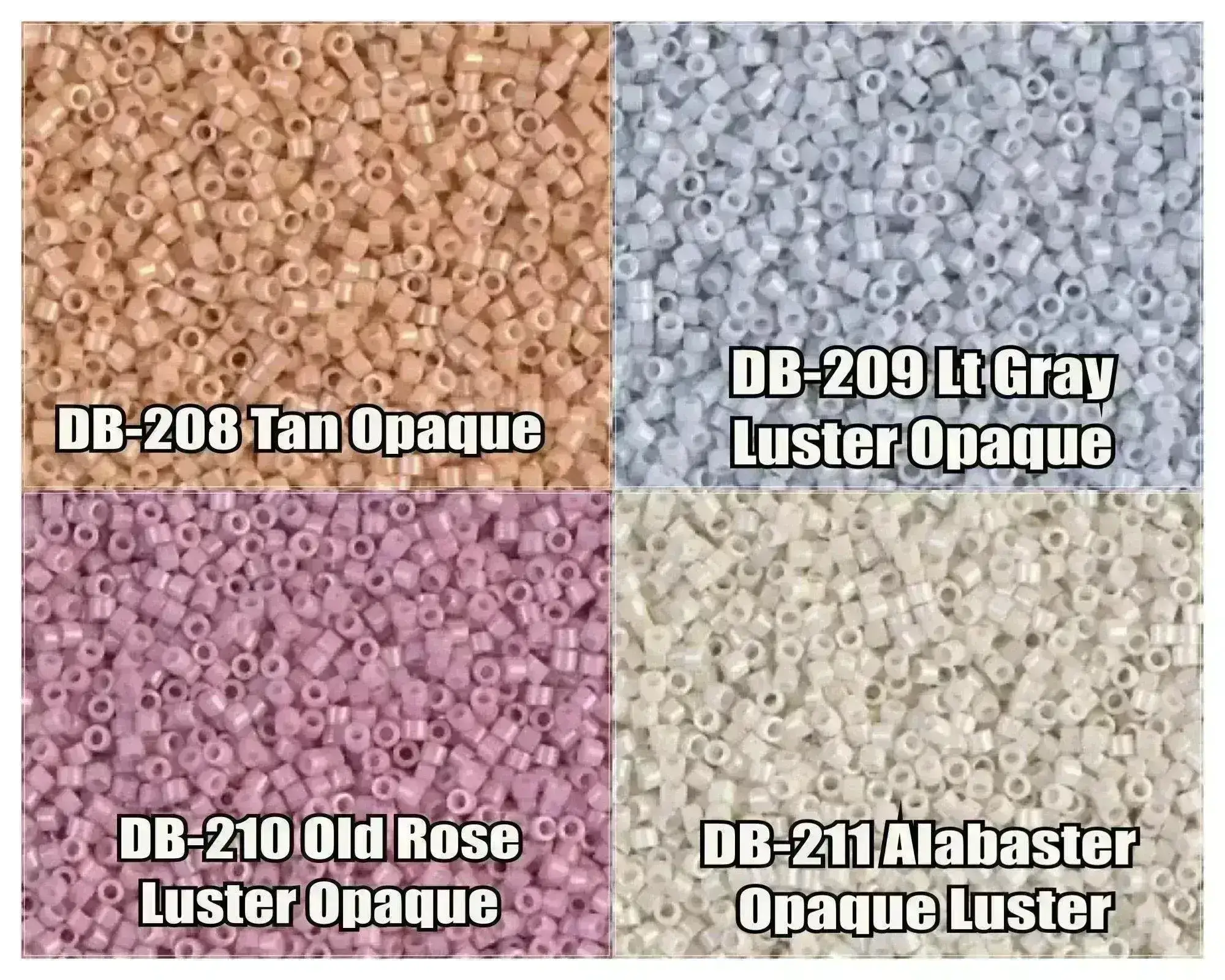 11/0 Delica Beads, DB0208, DB0209, DB0210, DB0211