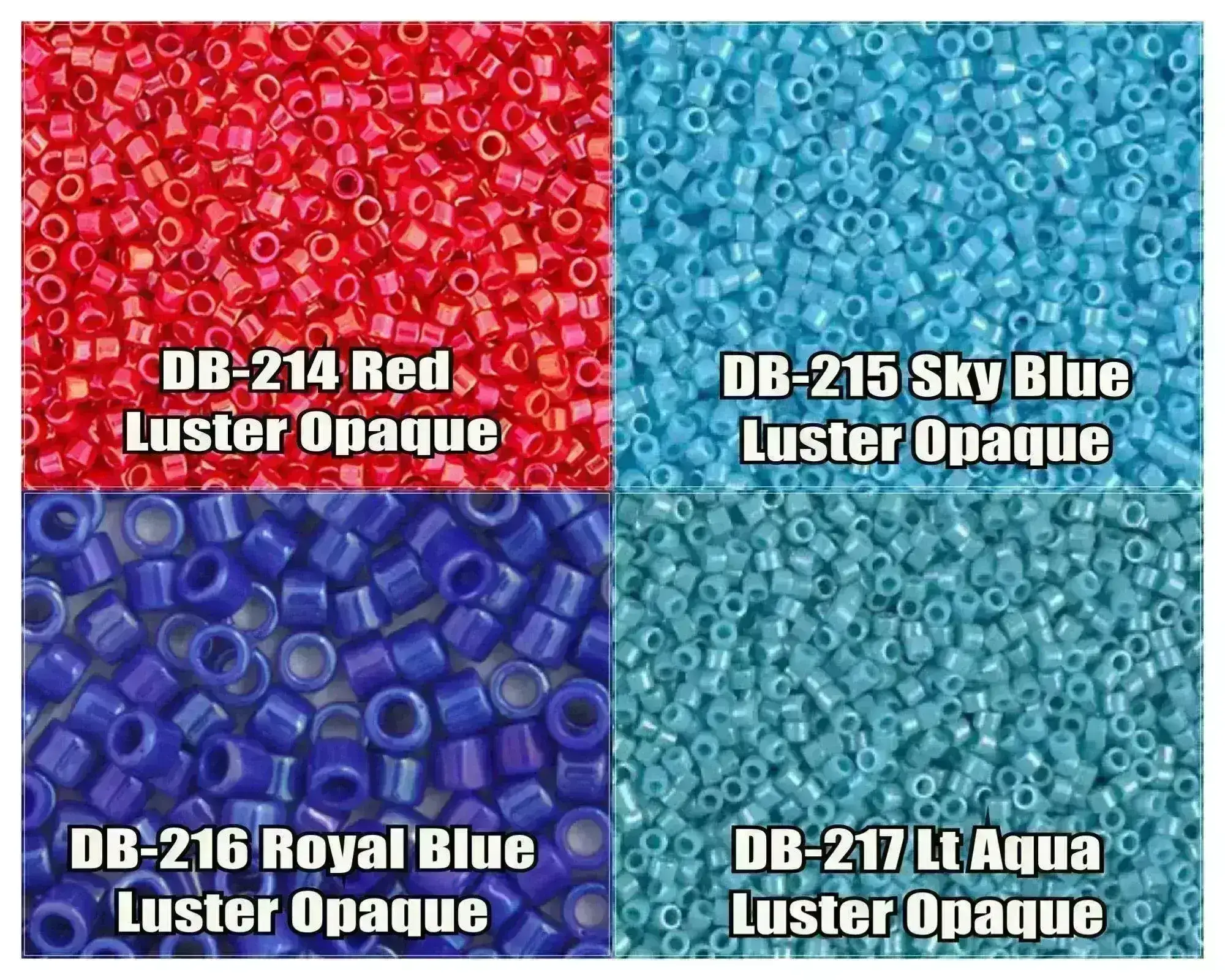11/0 Delica Beads, DB0214, DB0215, DB0216, DB0217