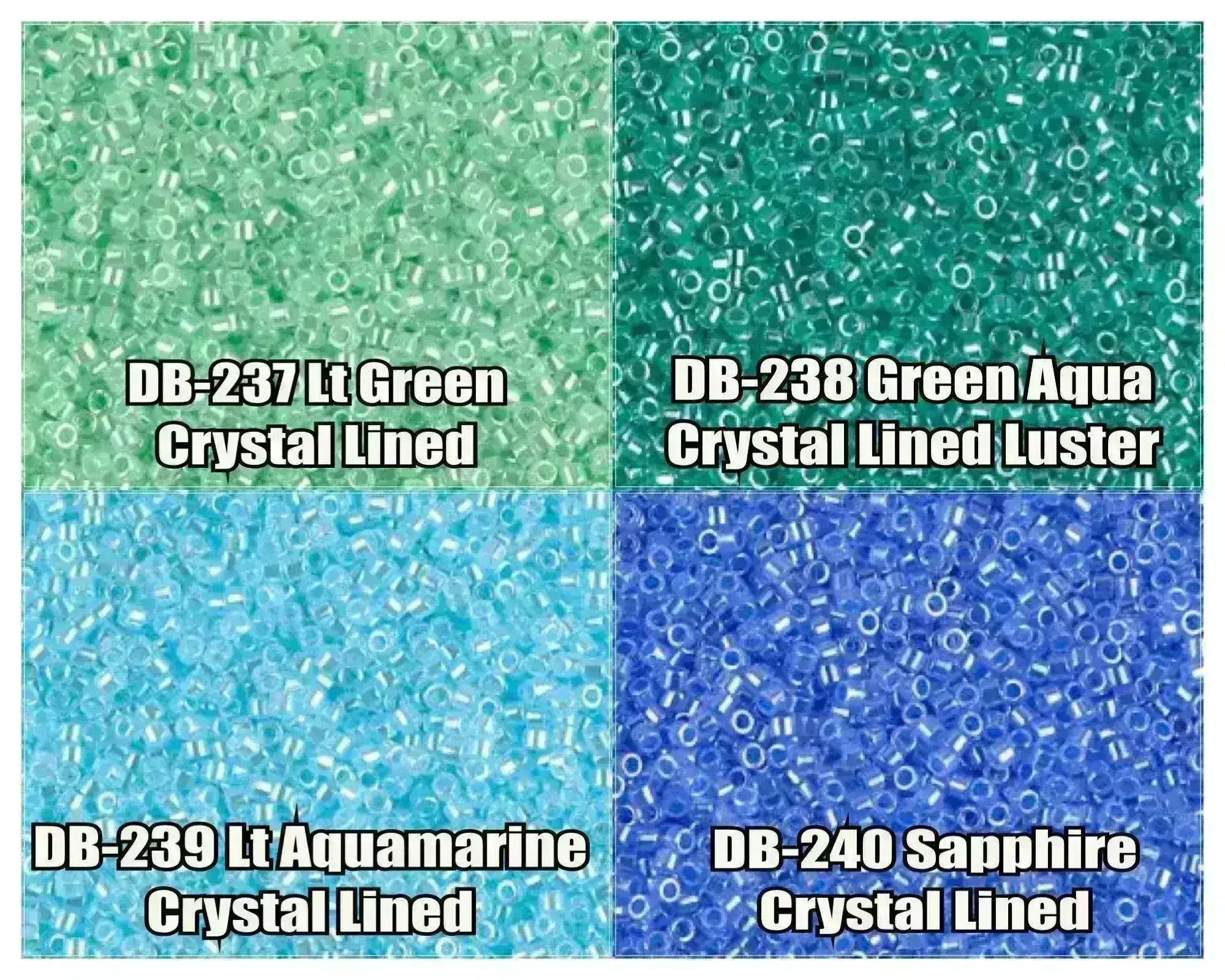 11/0 Delica Beads, DB0237, DB0238, DB0239, DB0240