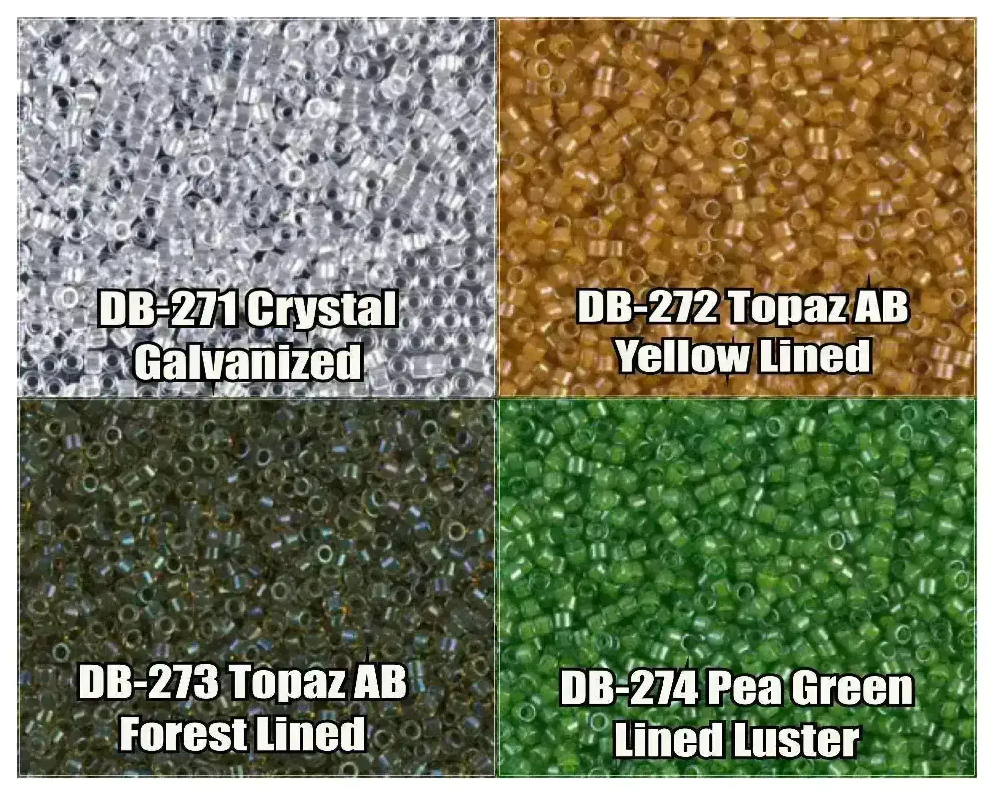 11/0  Delica Beads, DB0271, DB0272, DB0273, DB0274