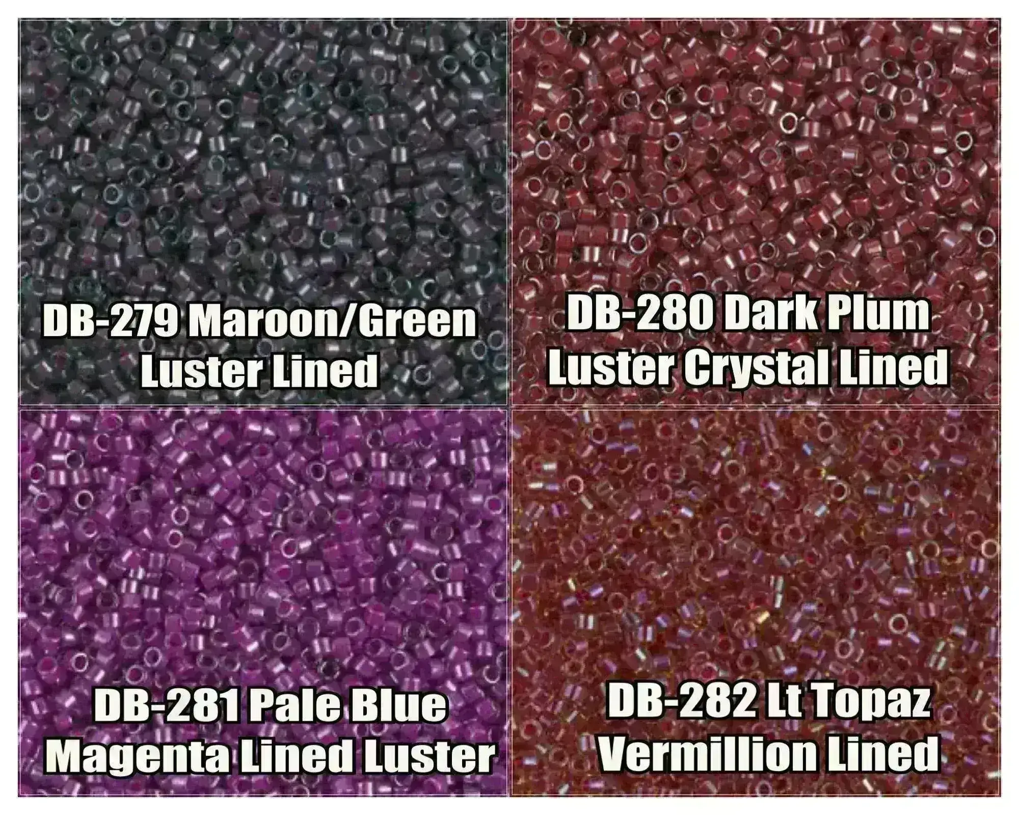 11/0 Delica Beads, DB0279, DB0280, DB0281, DB0282