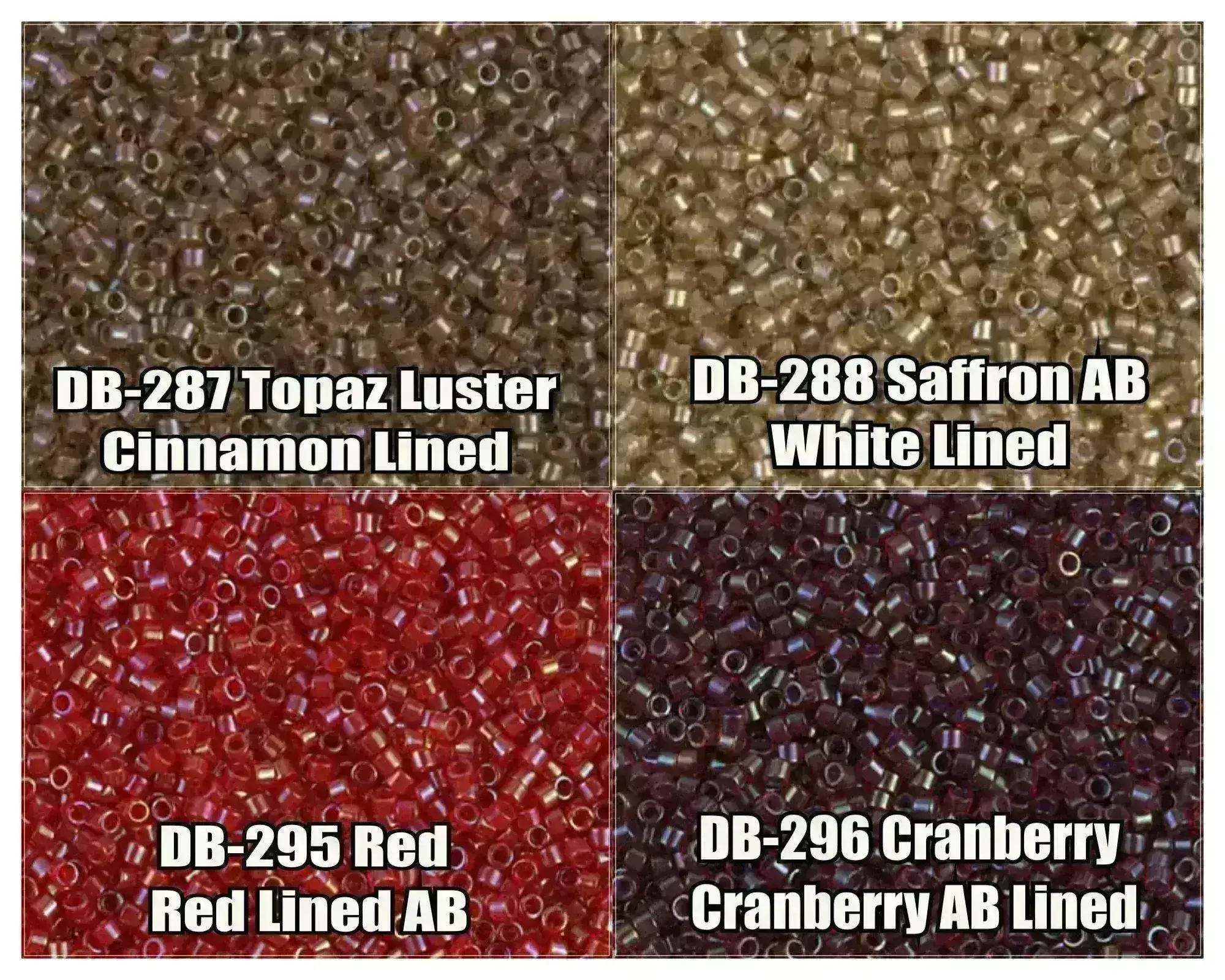 11/0  Delica Beads, DB0287, DB0288, DB0295, DB0296
