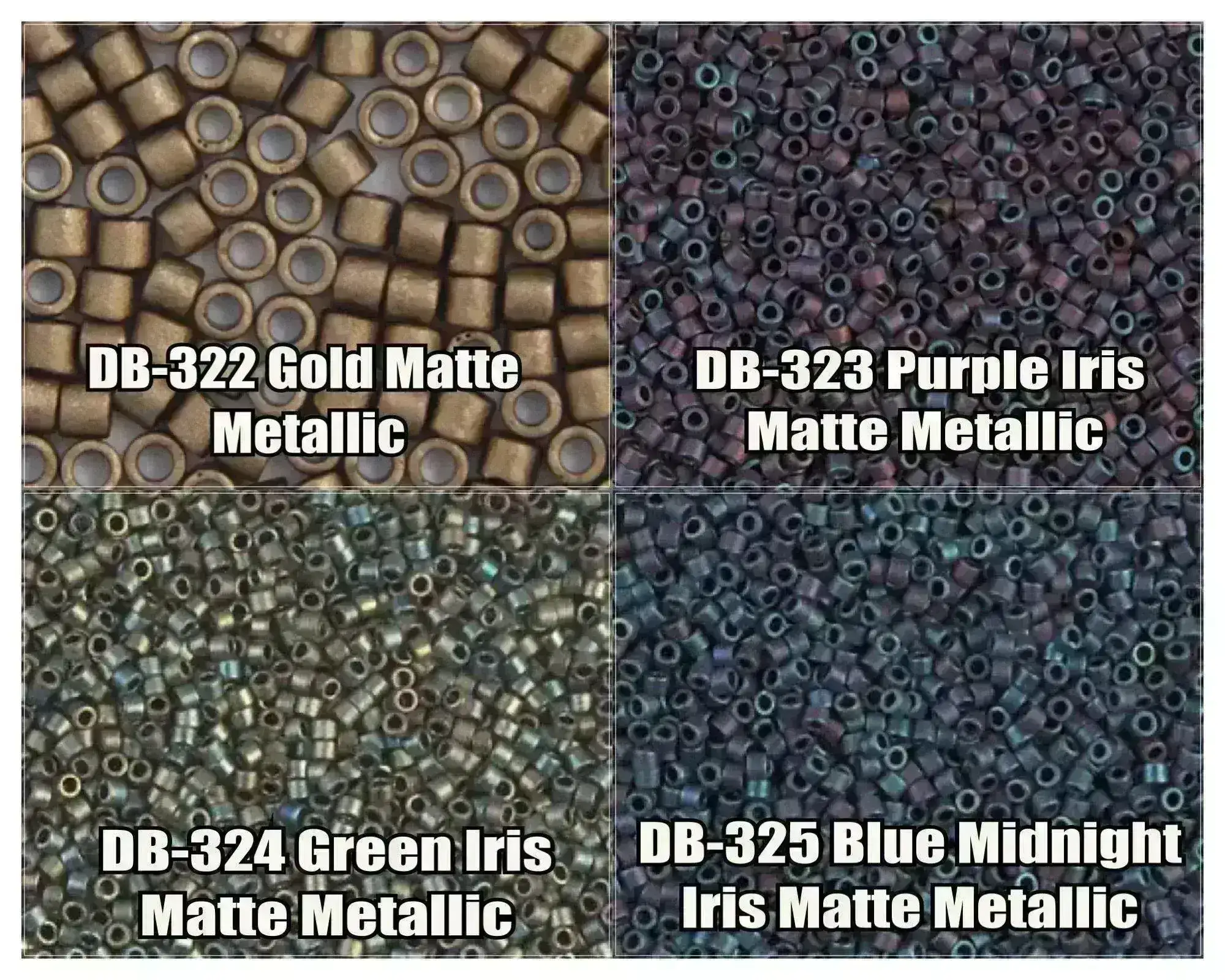 11/0 Delica Beads, DB0322, DB0323, DB0324, DB0325