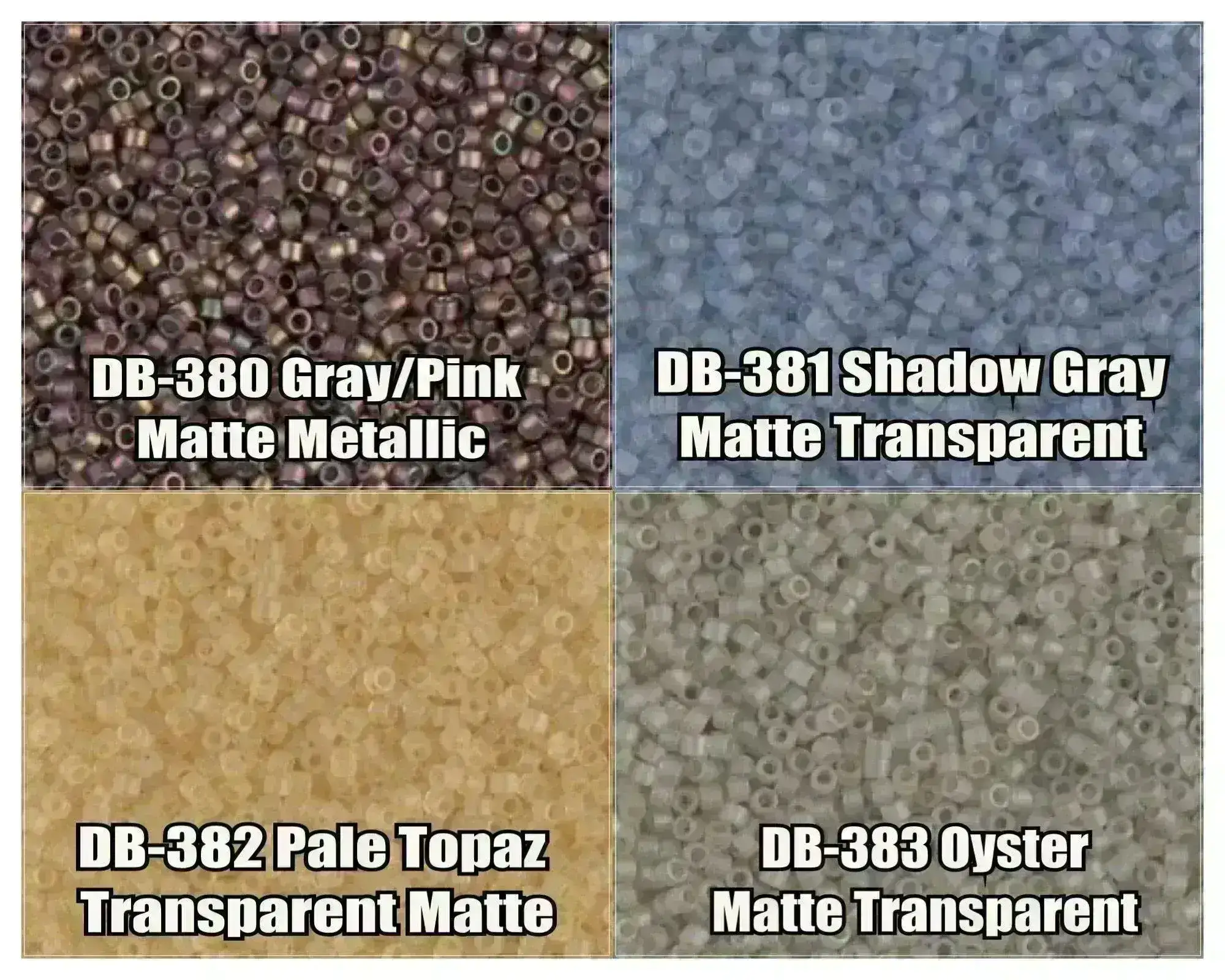 11/0 Delica Beads, DB0380, DB0381, DB0382, DB0383
