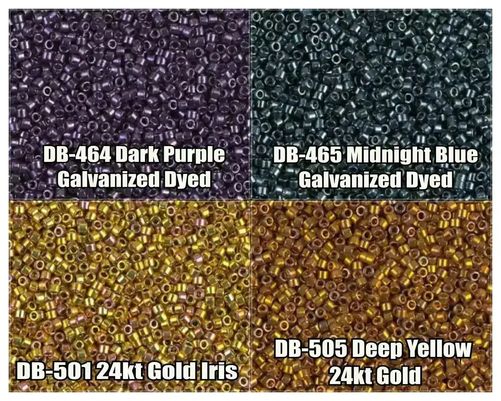 11/0 Delica Beads, DB0464, DB0465, DB0501, DB0505
