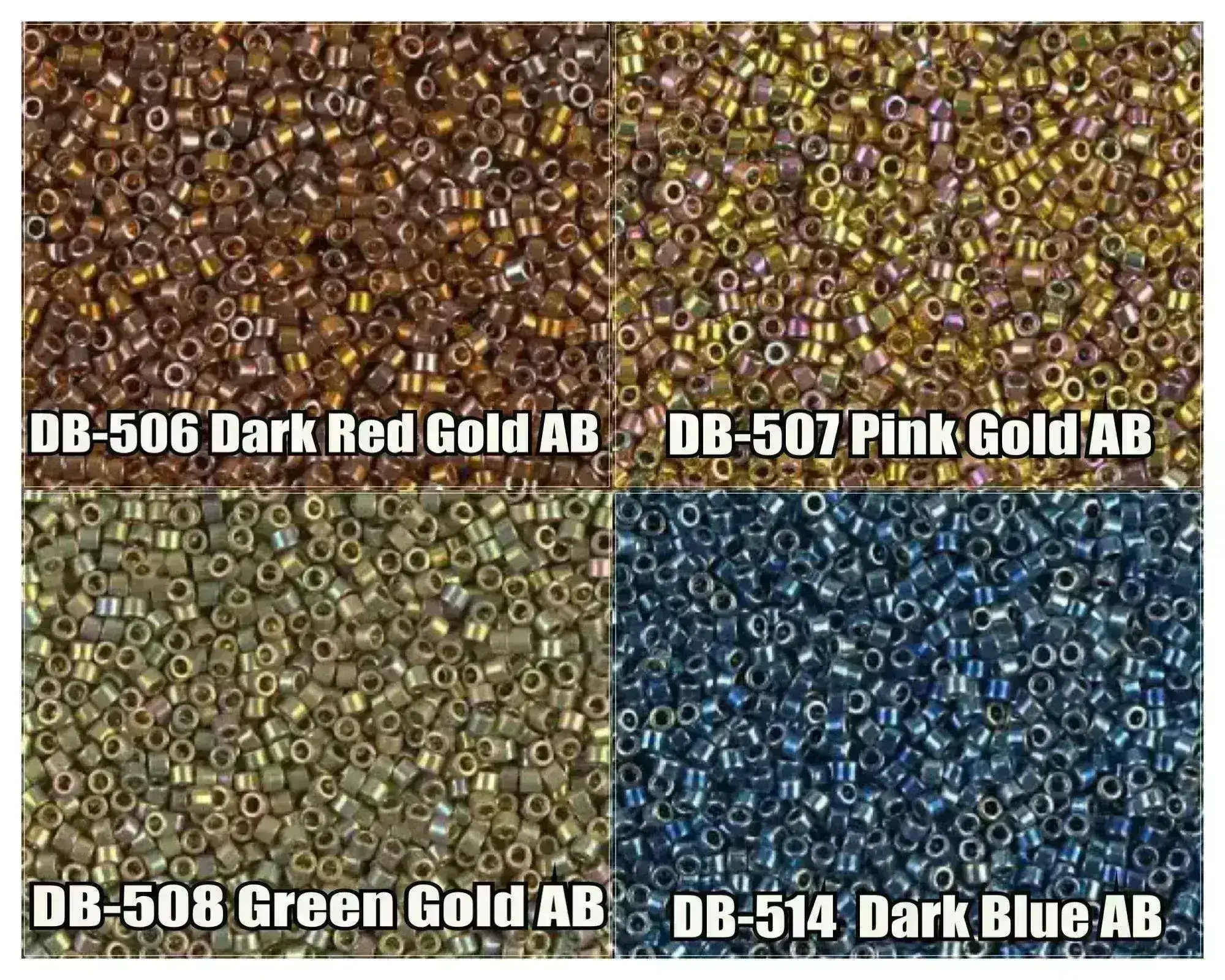 11/0 Delica Beads, DB0506, DB0507, DB0508, DB0514