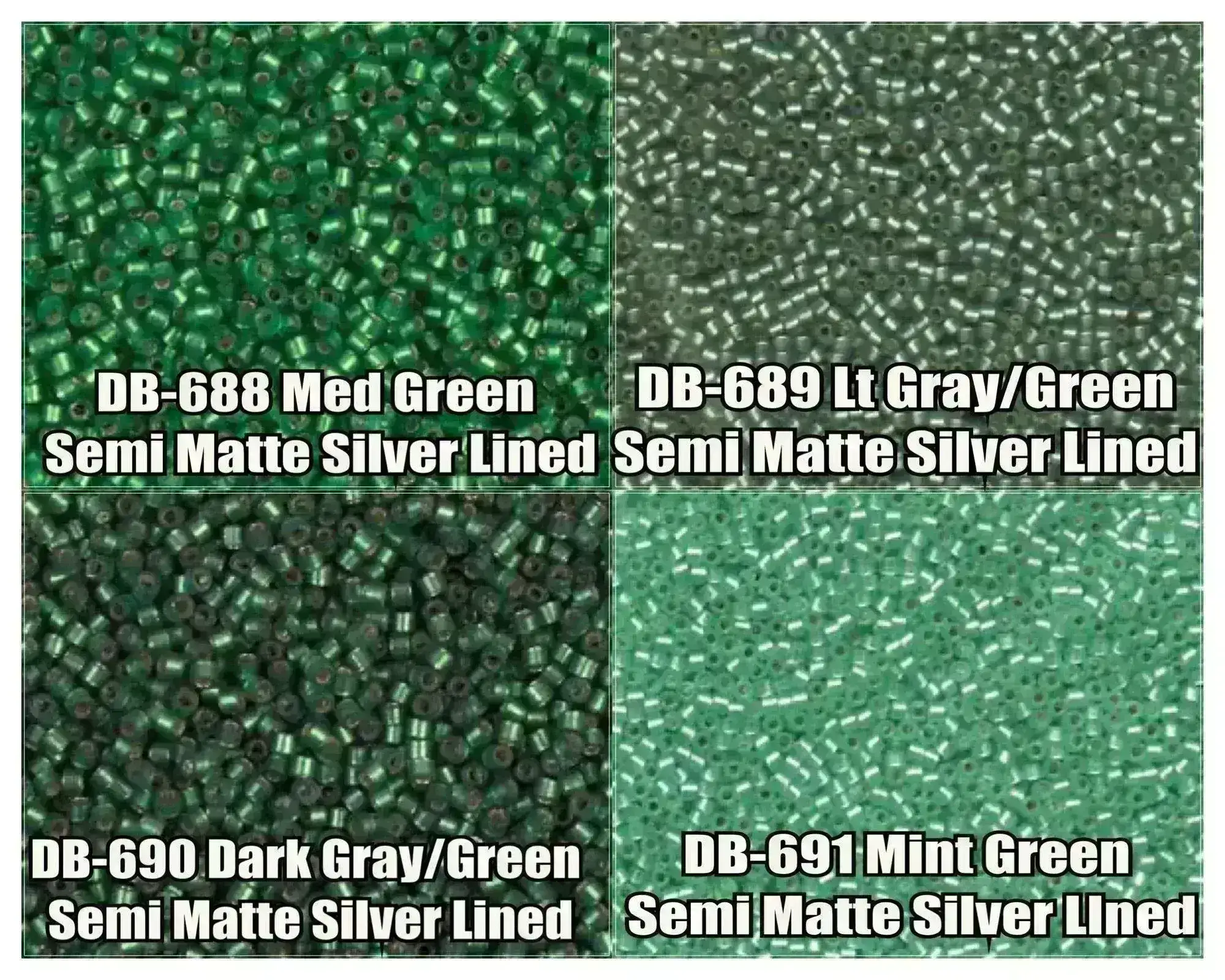 11/0 Delica Beads, DB0688, DB0689, DB0690, DB0691