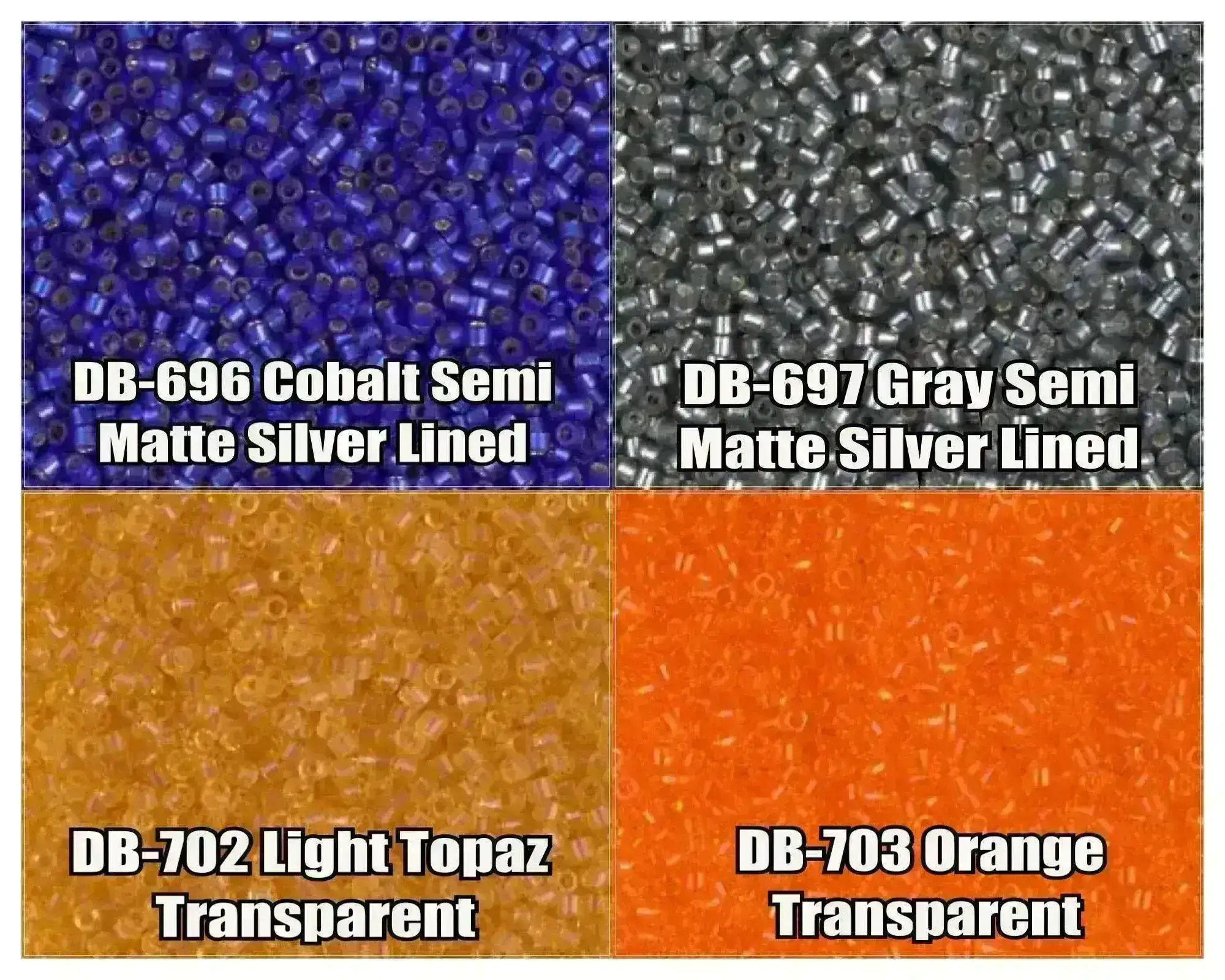 11/0 Delica Beads, DB0696, DB0697, DB0702, DB0703