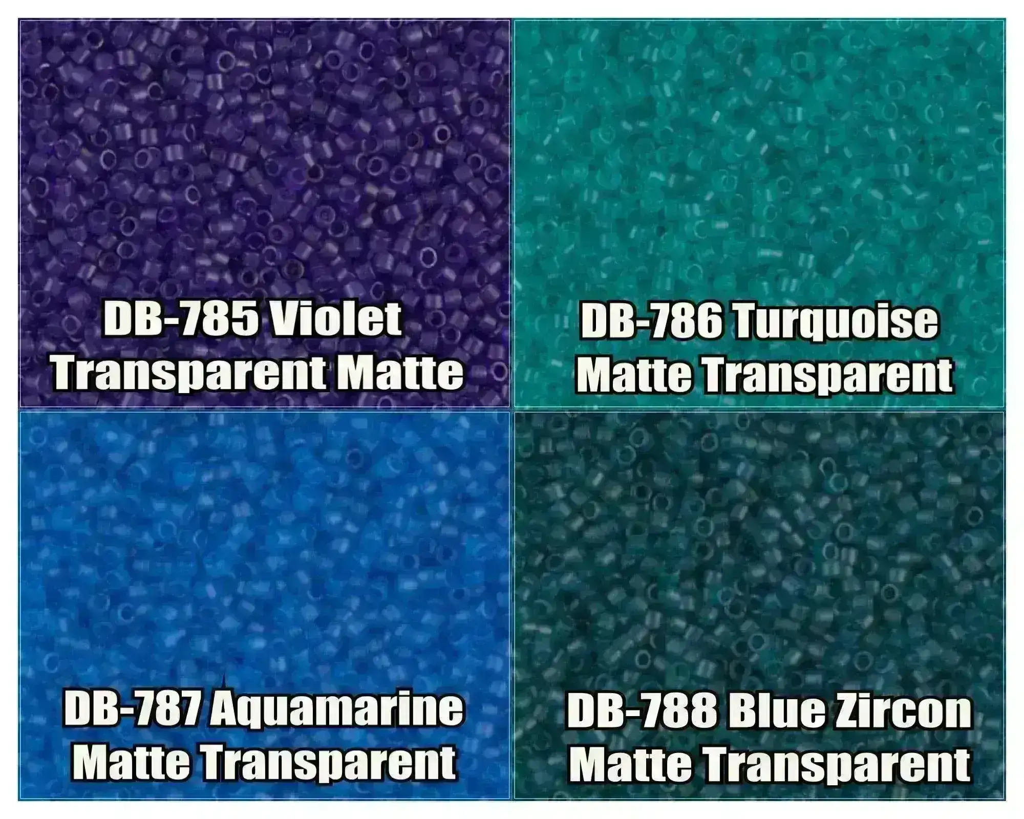 11/0 Delica Beads, DB0785, DB0786, DB0787, DB0788