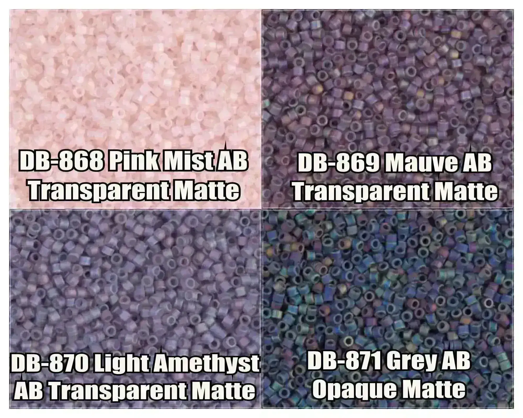 11/0 Delica Beads, DB0868, DB0869, DB0870, DB0871