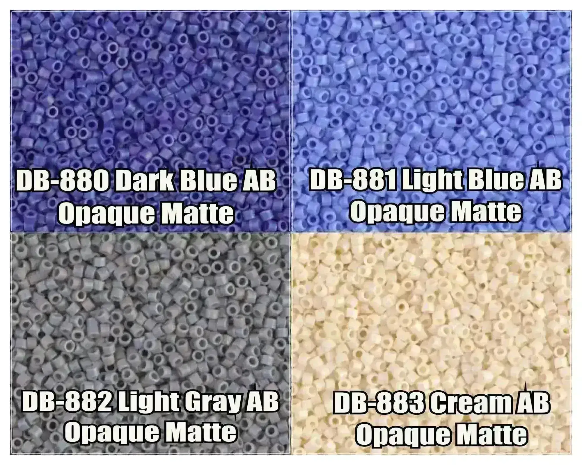 11/0 Delica Beads, DB0880, DB0881, DB0882, DB0883