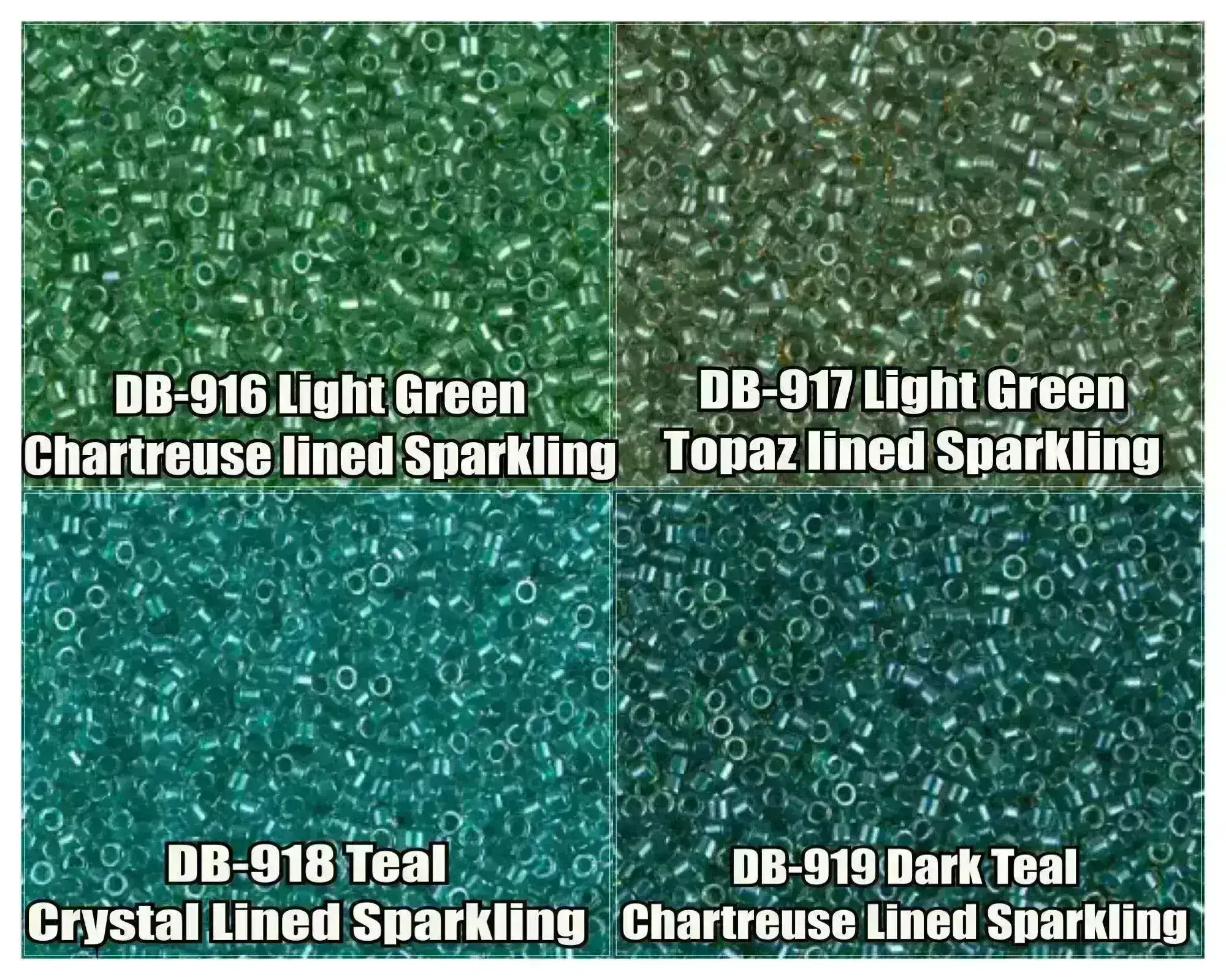 11/0 Delica Beads, DB0916, DB0917, DB0918, DB0919