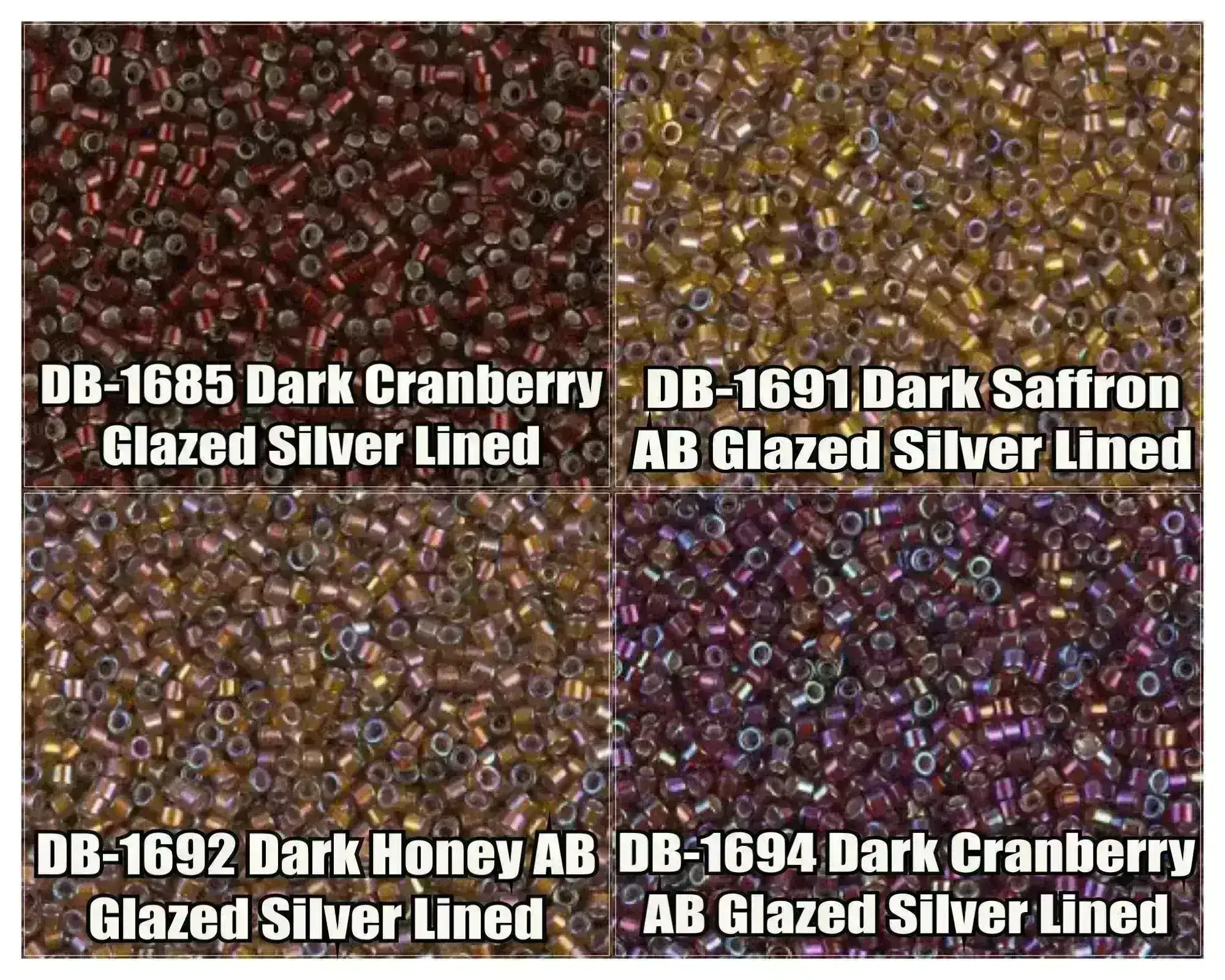 11/0 Delica Beads, DB1685, DB1691, DB1692, DB1694