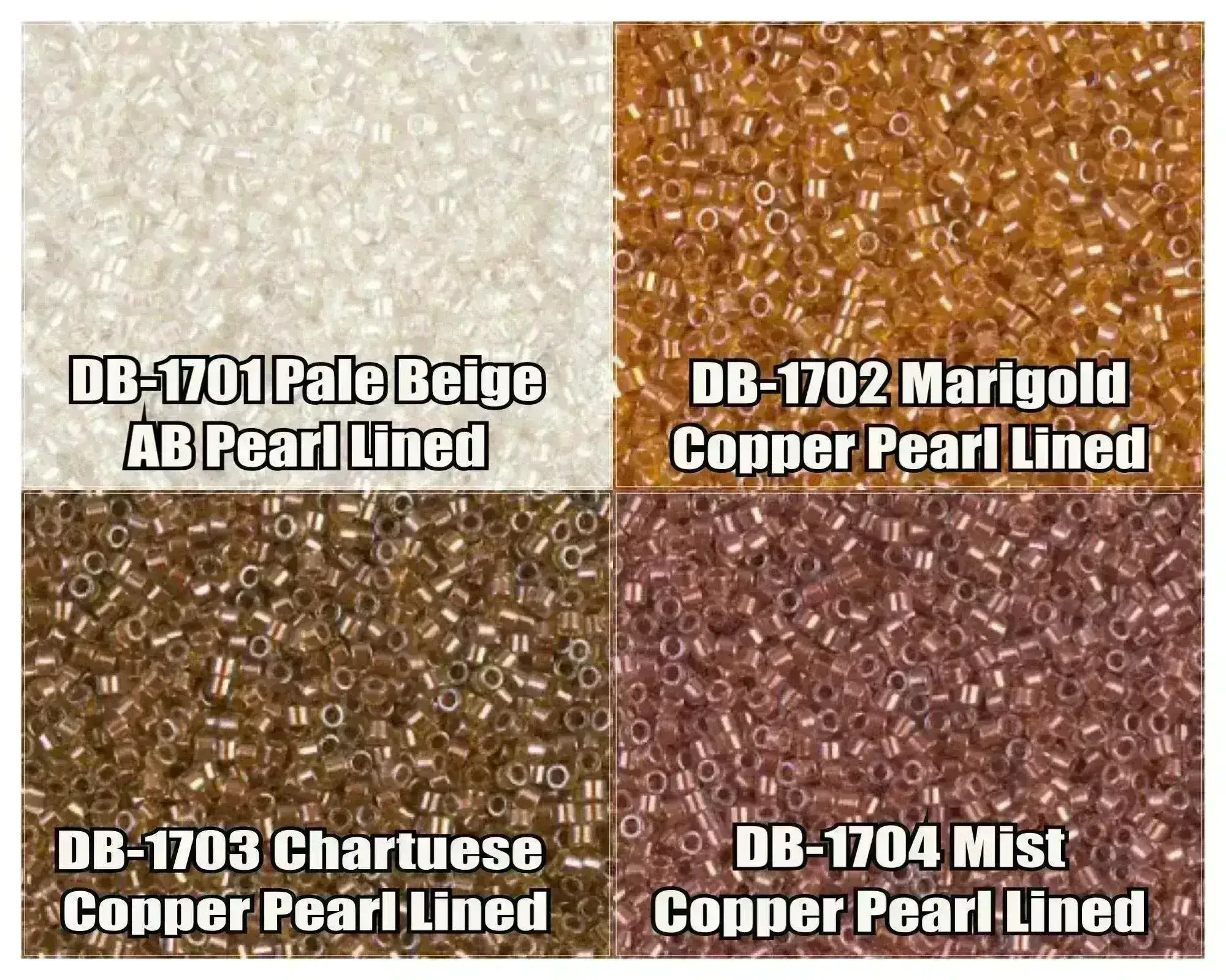 11/0 Delica Beads, DB1701, DB1702, DB1703, DB1704