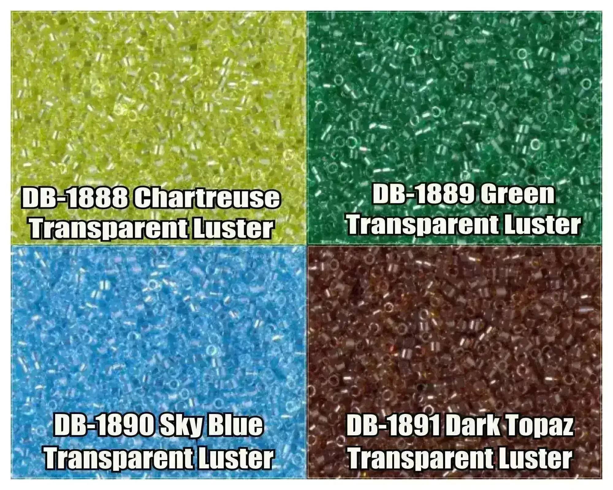 11/0 Delica Beads, DB1888, DB1889, DB1890, DB1891