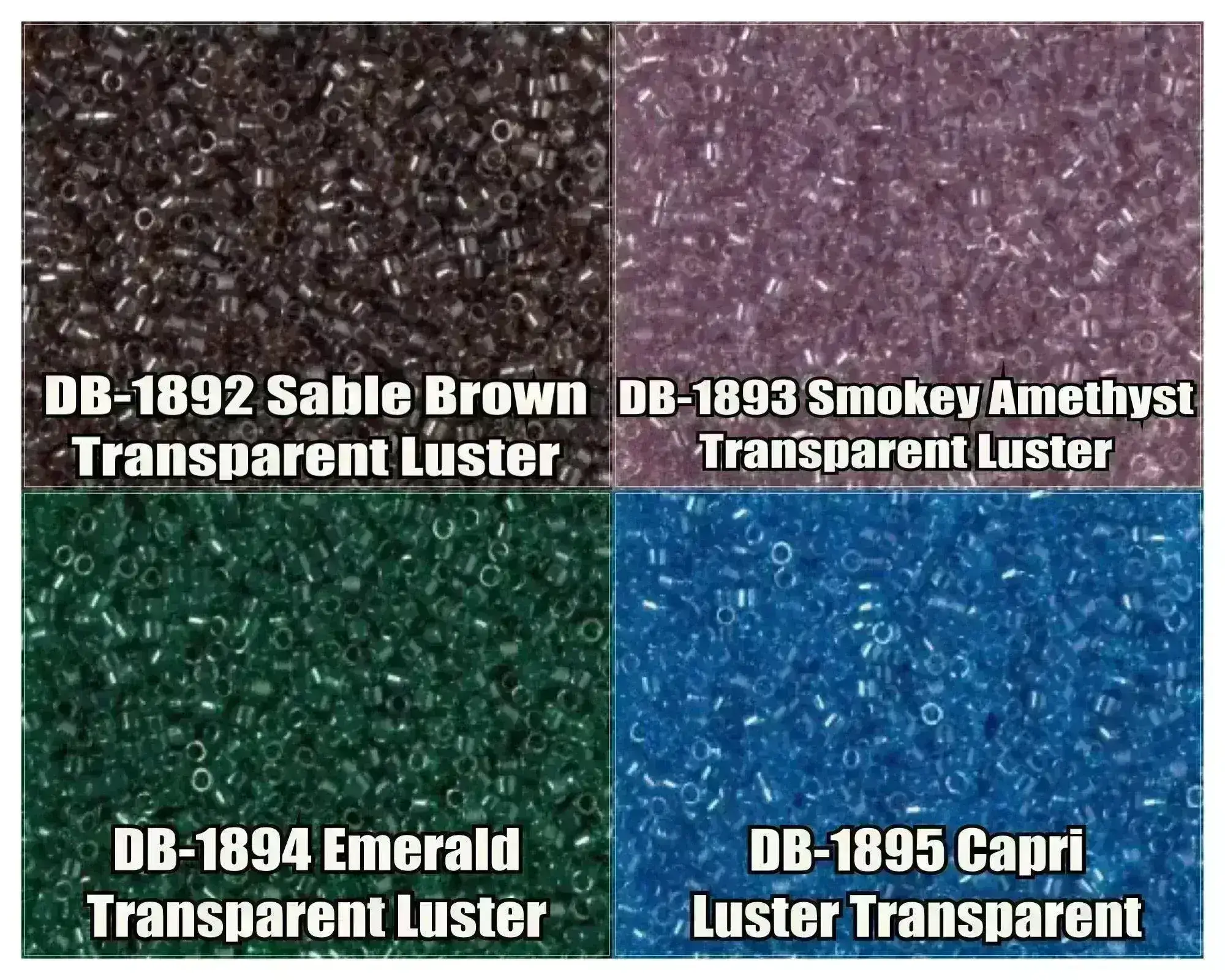 11/0  Delica Beads, DB1892, DB1893, DB1894, DB1895