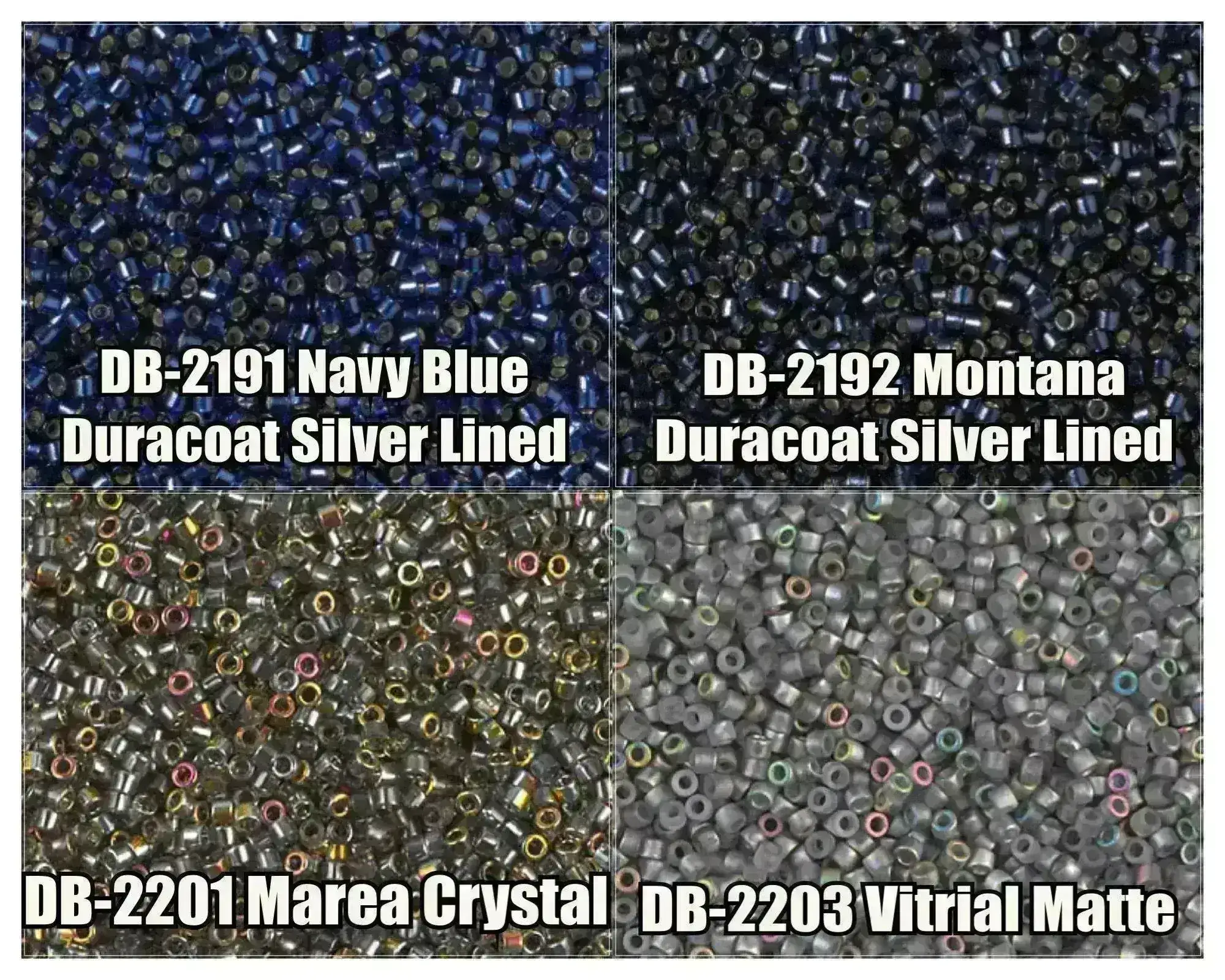 11/0 Delica Beads, DB2191, DB2192, DB2201, DB2203