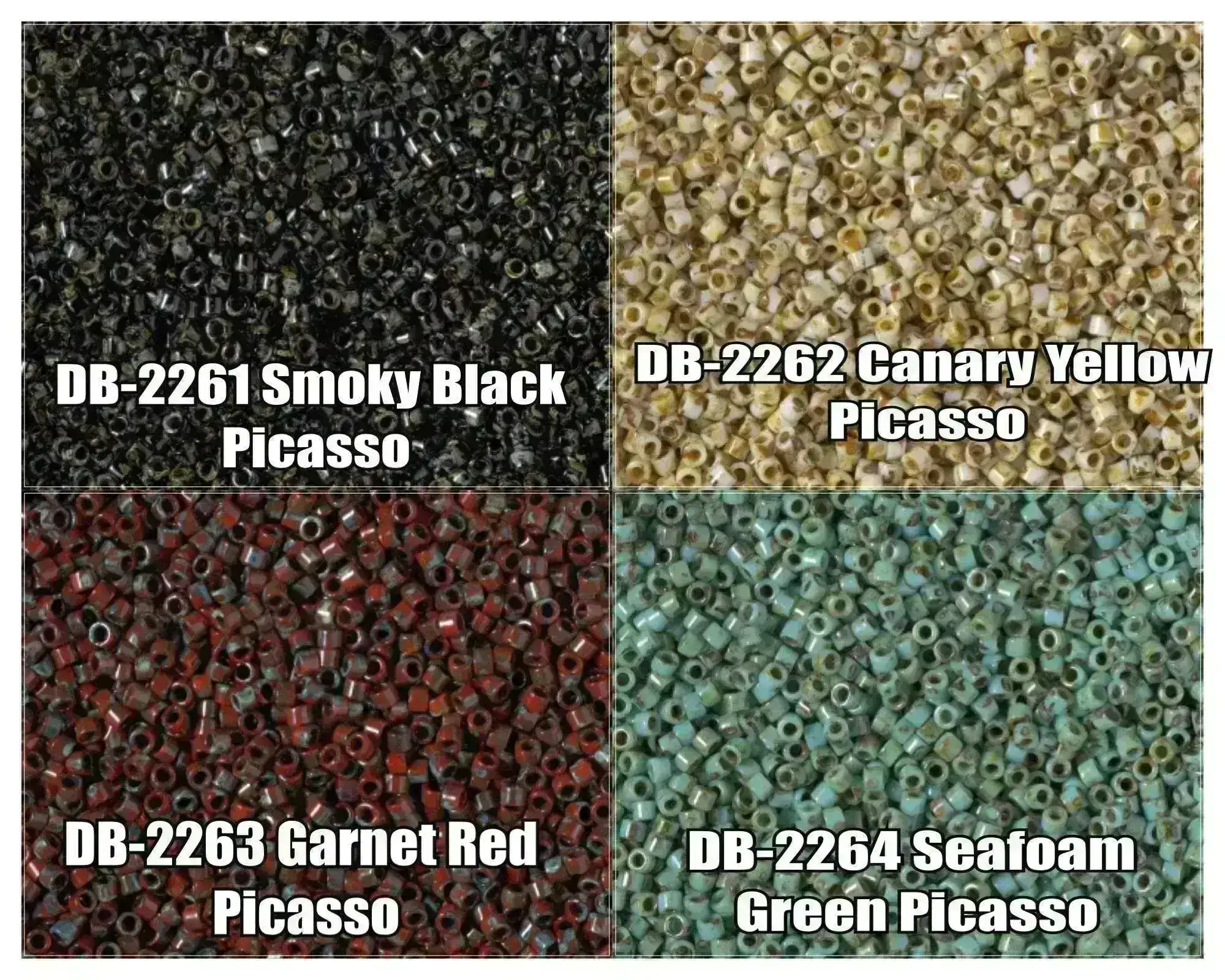 11/0  Delica beads, DB2261, DB2262, DB2263, DB2264