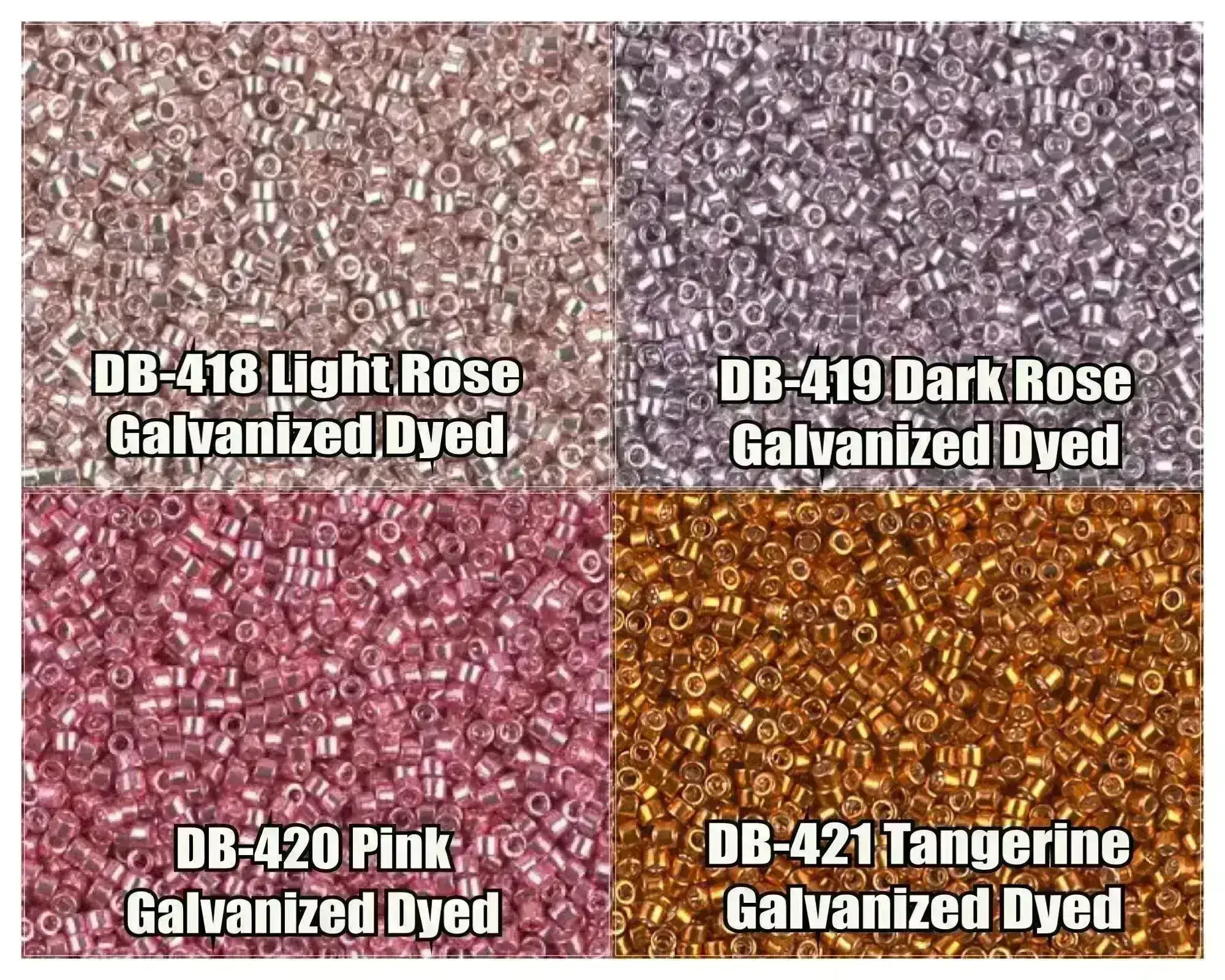 11/0 Delica Beads, DB0418, DB0419, DB0420, DB0421