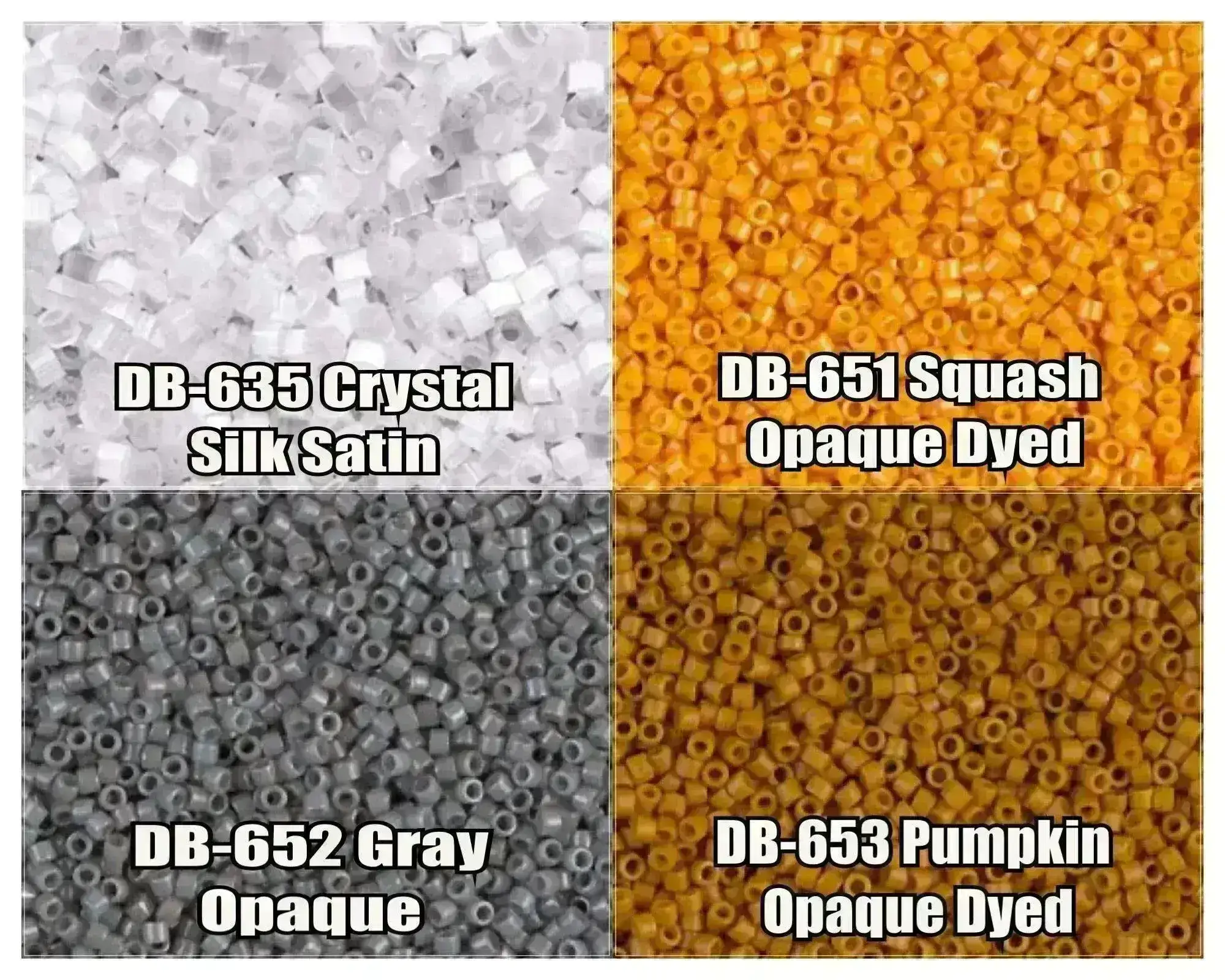 11/0 Delica Beads, DB0635, DB0651, DB0652, DB0653