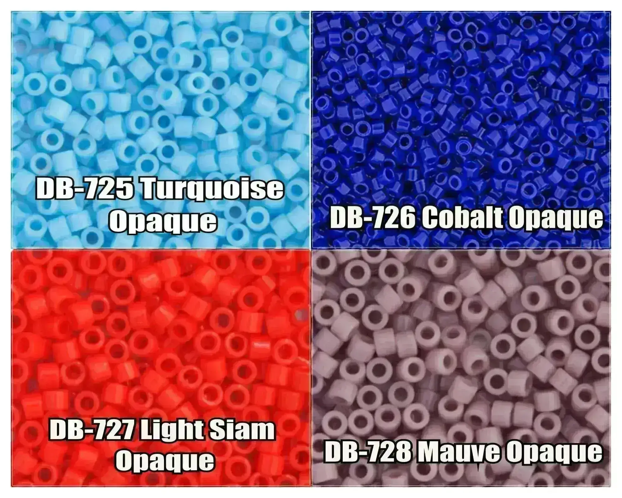 11/0 Delica Beads, DB0725, DB0726, DB0727, DB0728