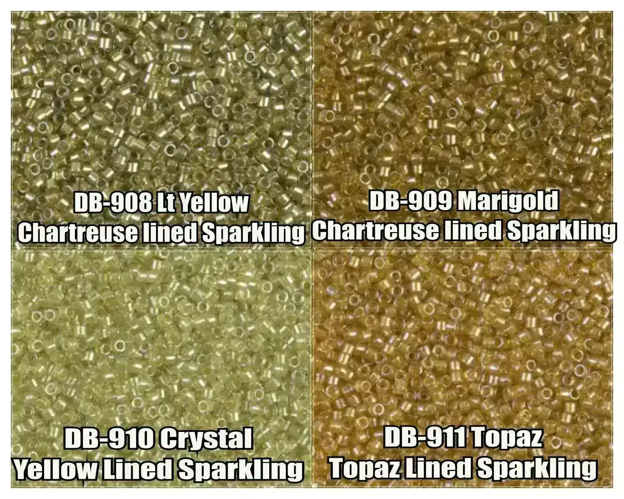 11/0 Delica Beads, DB0908, DB0909, DB0910, DB0911