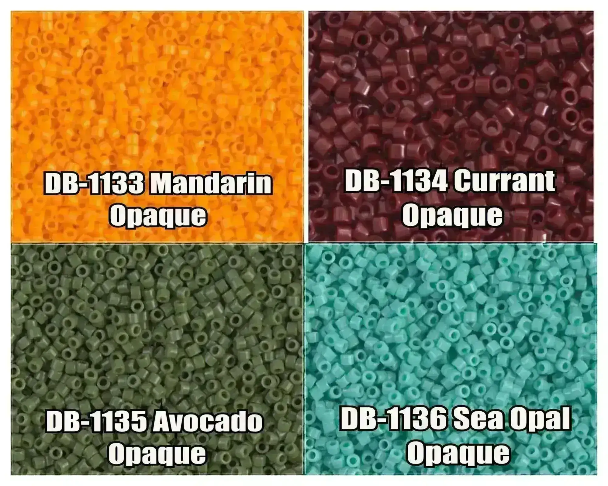 11/0 Delica Beads, DB1133, DB1134, DB1135, DB1136