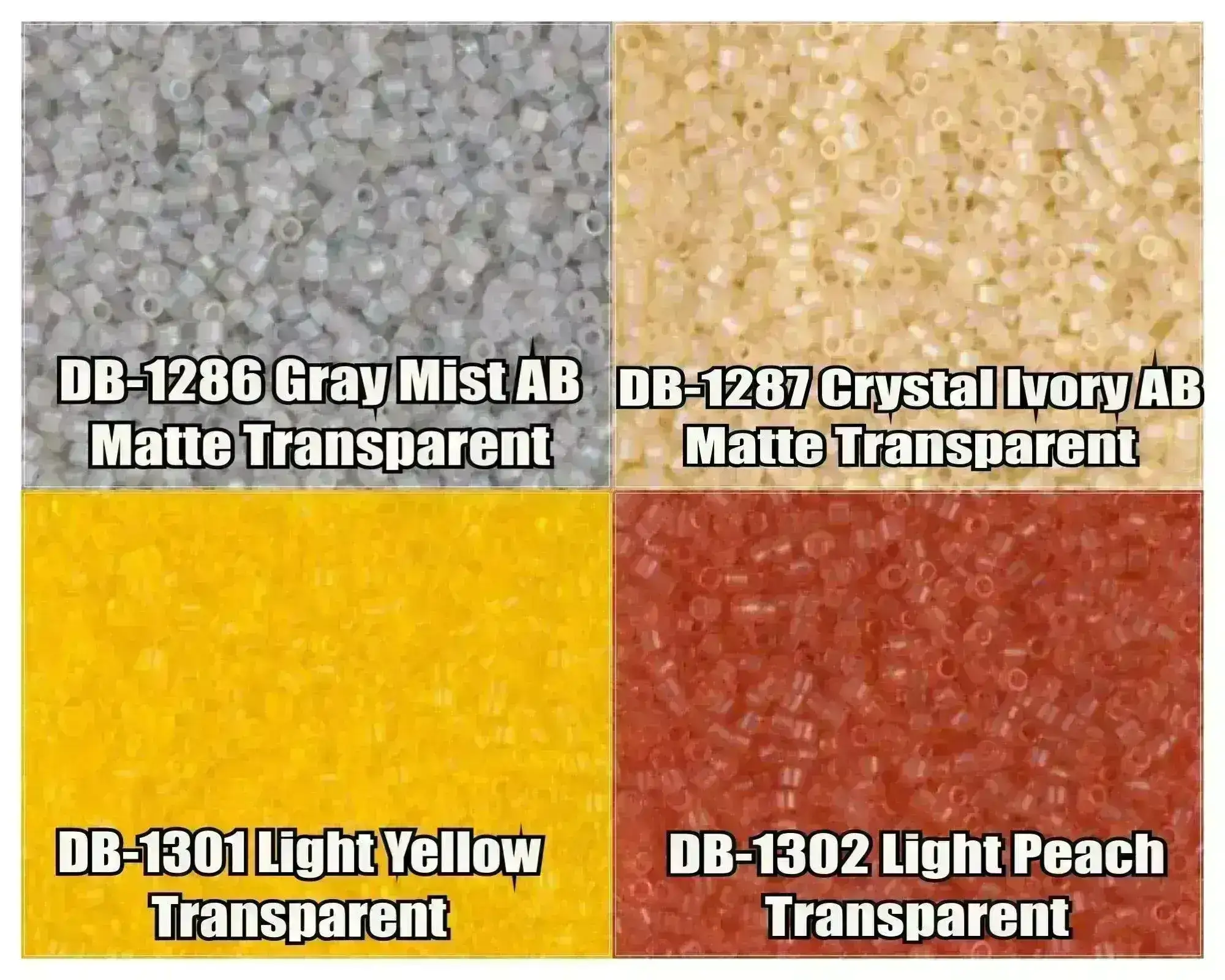 11/0 Delica Beads, DB1286, DB1287, DB1301, DB1302