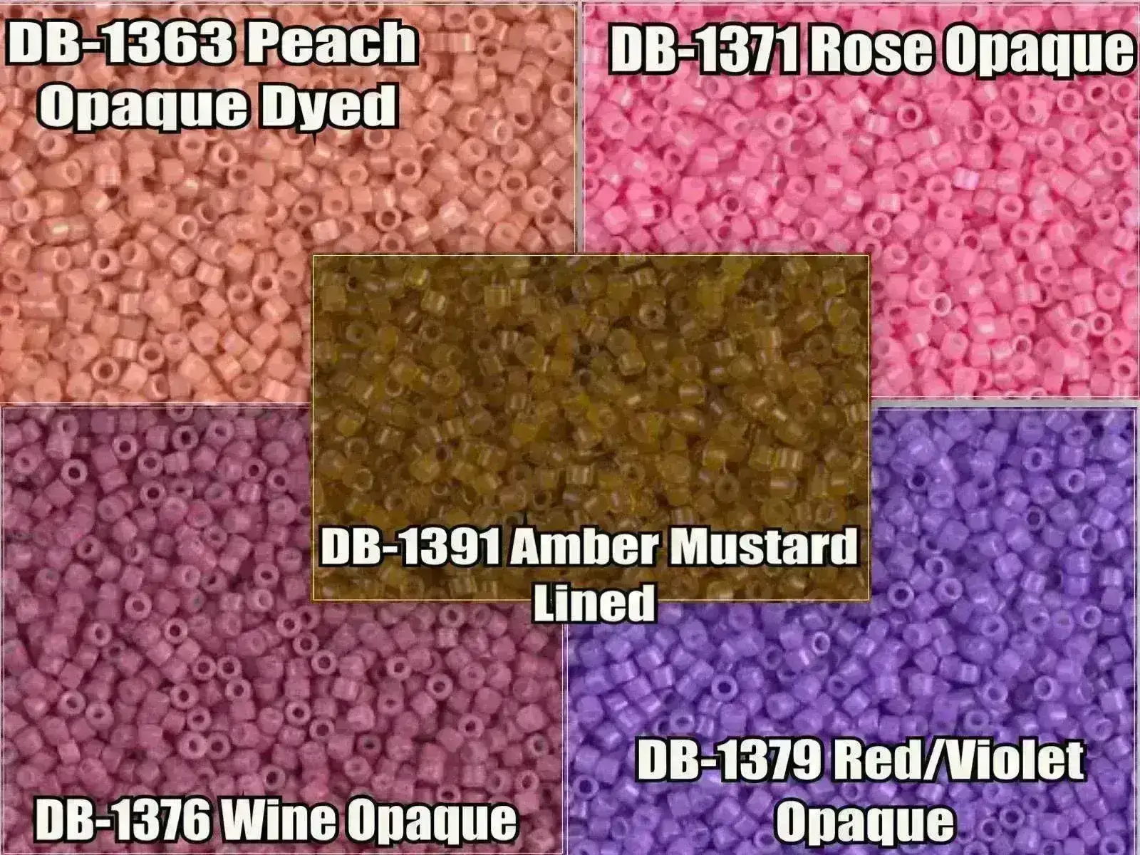 11/0 Delica Beads, DB1363, DB1371, DB1376, DB1379, DB1391