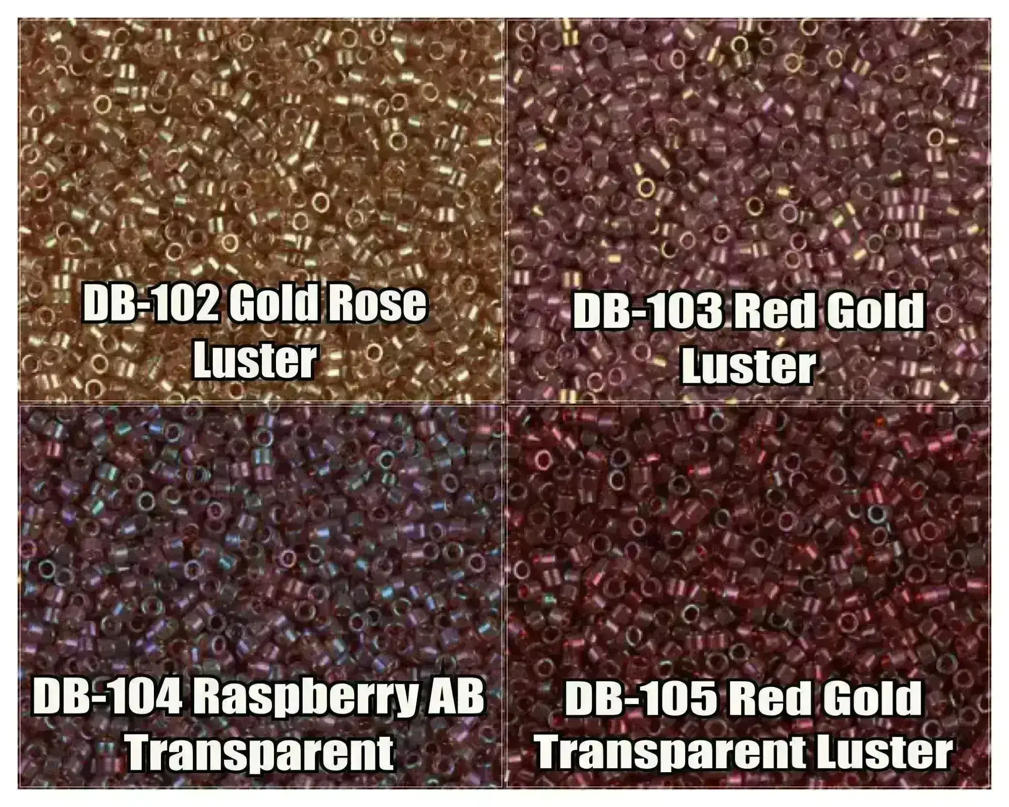 11/0  Delica beads, DB0102, DB0103, DB0104, DB0105