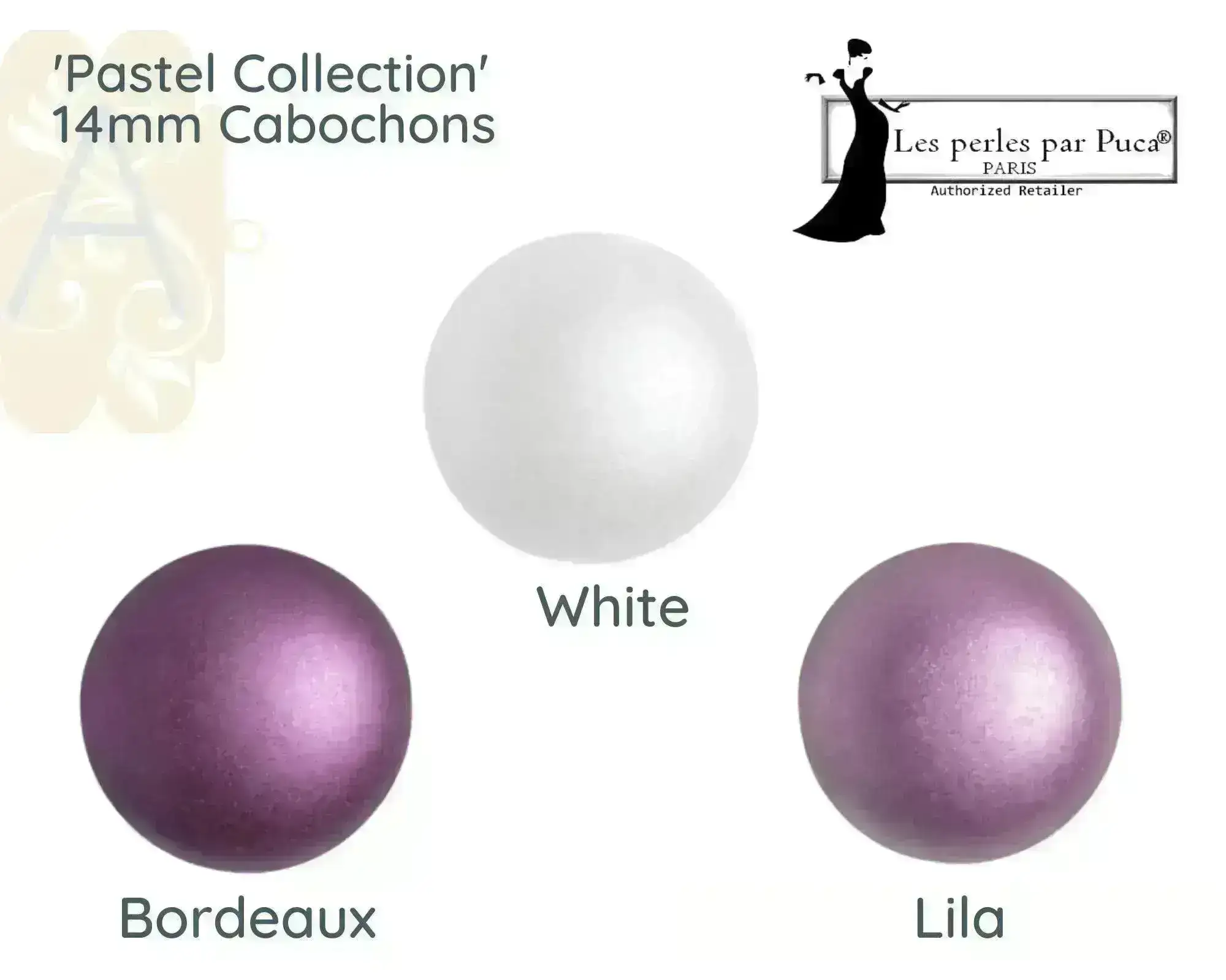 Cabochons par Puca, 14mm, Pastel Collection - Image 4