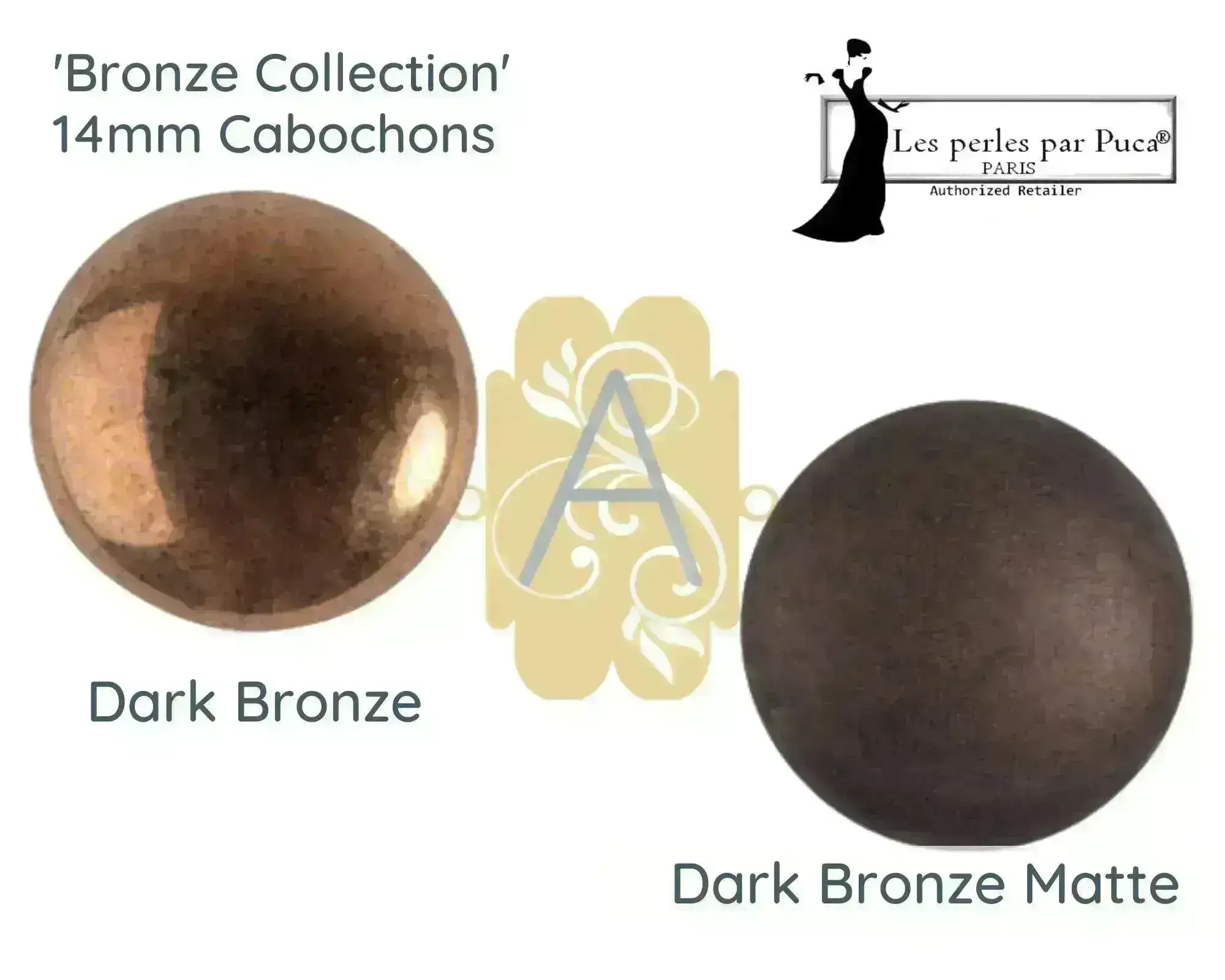 Cabochons par Puca, 14mm, Bronze Collection - Image 3