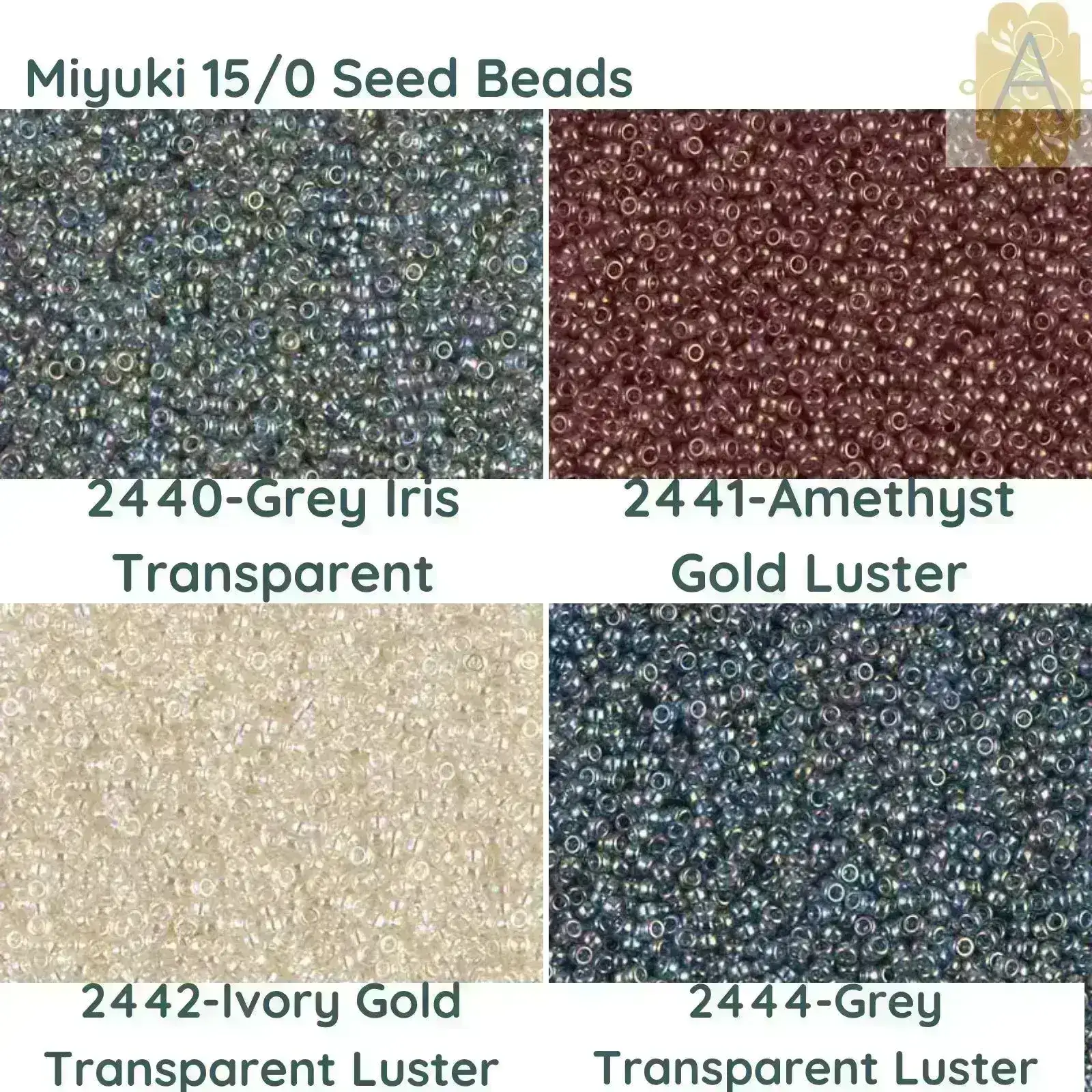 15/0 Miyuki Round Seed Beads, 8.2g 15-2440, 15-2441, 15-2442, 15-2444