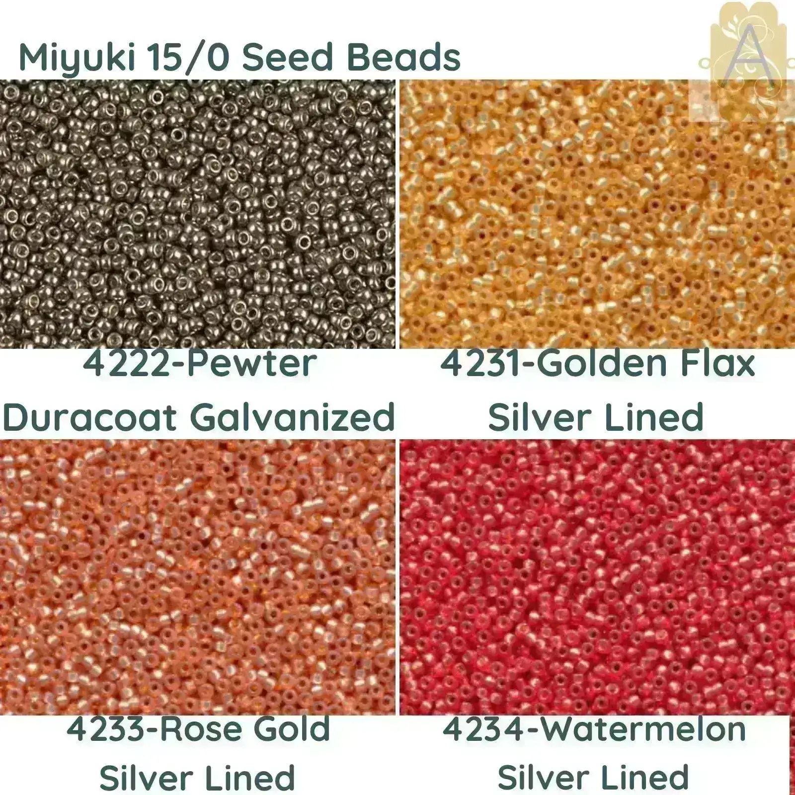 15/0 Miyuki Round Seed Beads, 8.2g 15-4222, 15-4231, 15-4233, 15-4234