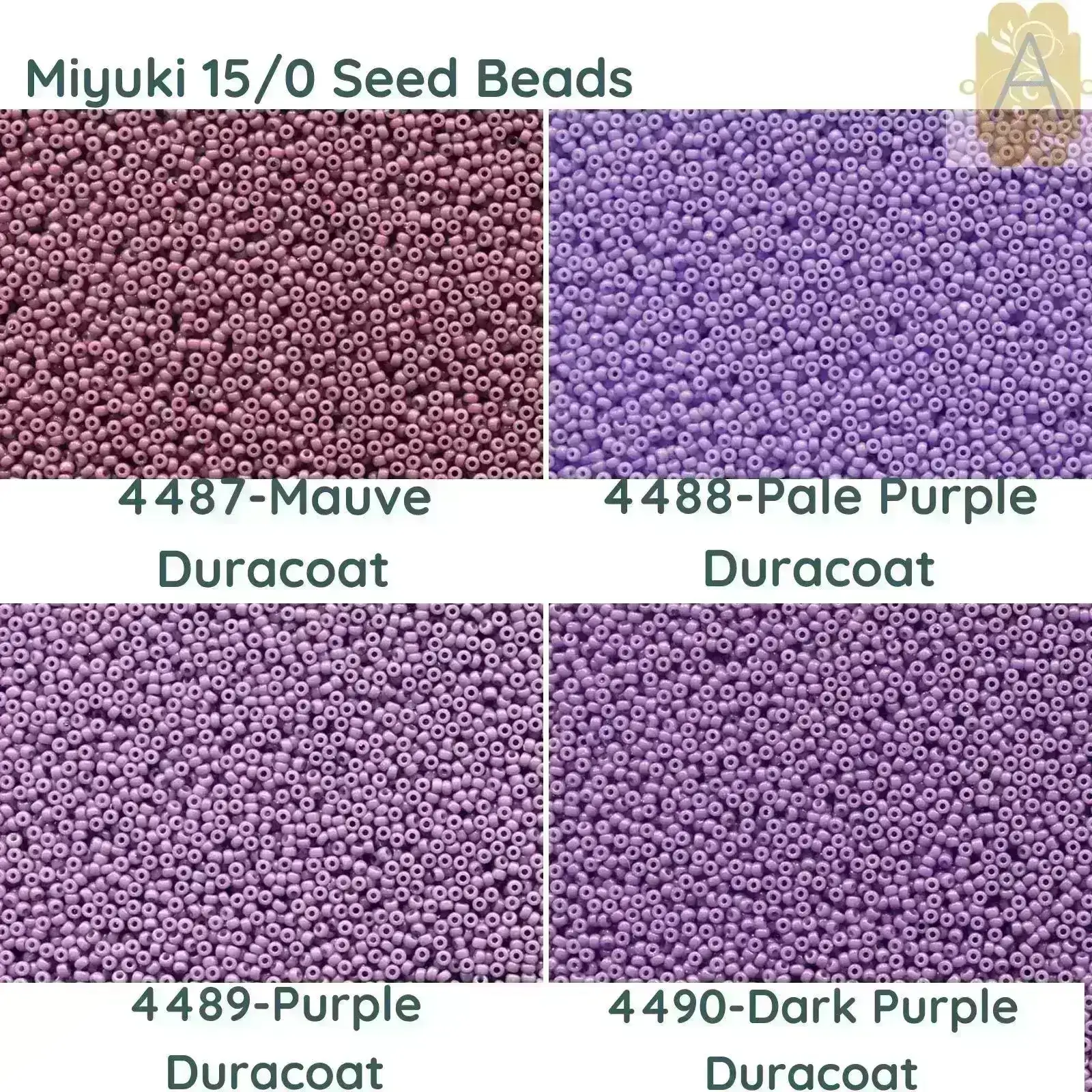 15/0 Miyuki Round Seed Beads. 8.2g 15-4487, 15-4488, 15-4489, 15-4490