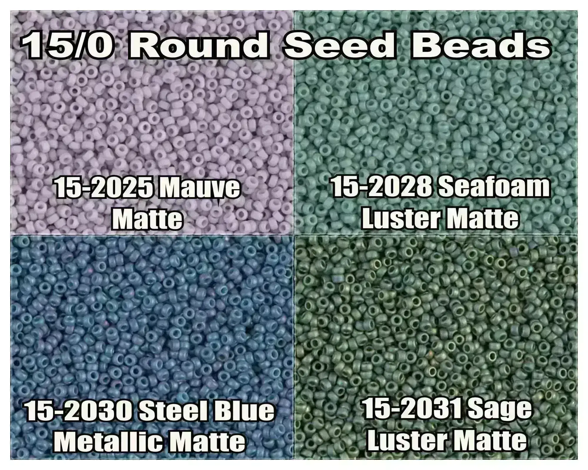 15/0 Miyuki Round Seed Beads 8.2g 15-2025, 15-2028, 15-2030, 15-2031