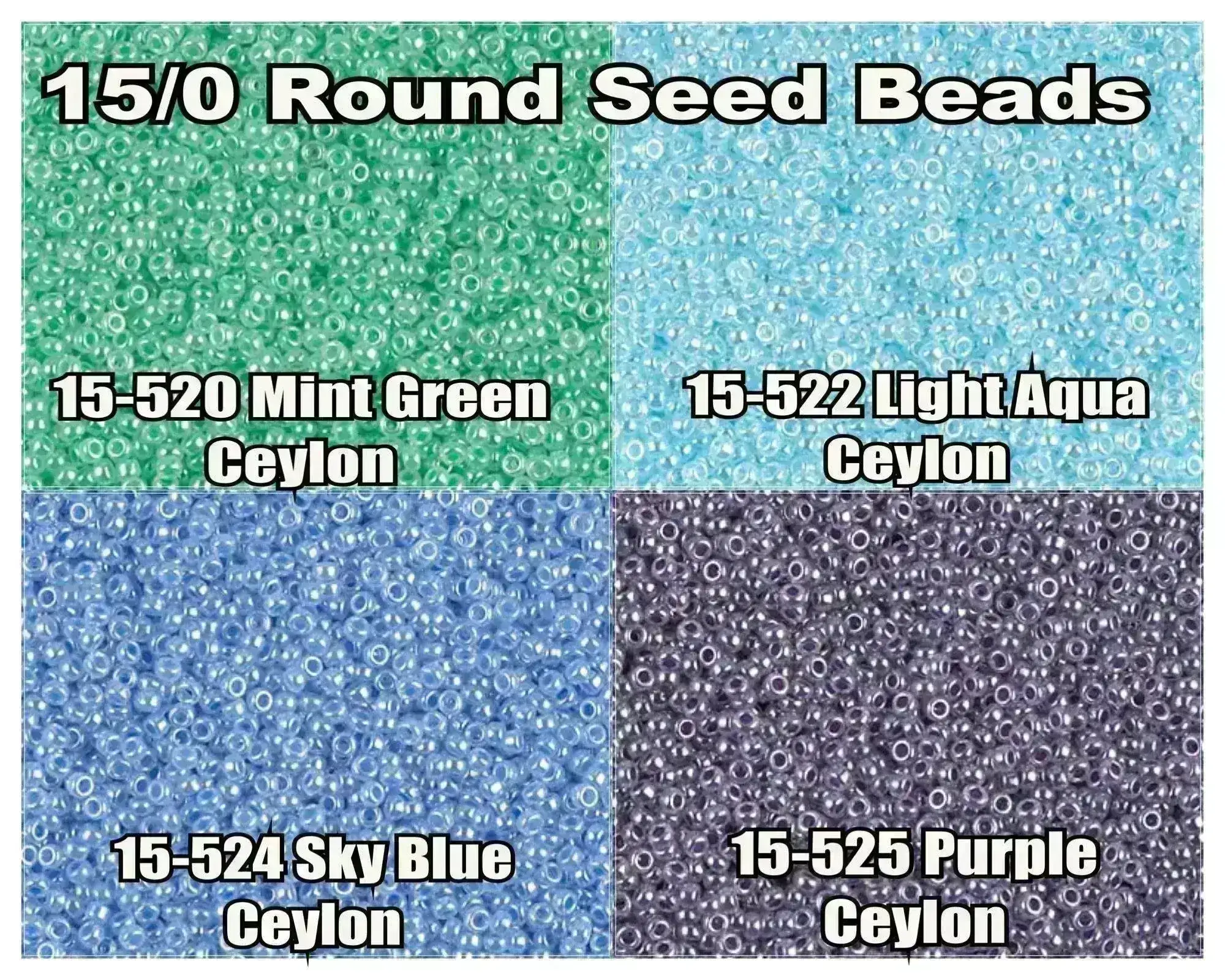 15/0 Miyuki Round Seed Beads 8.2g 15-0520, 15-0522, 15-0524, 15-0525