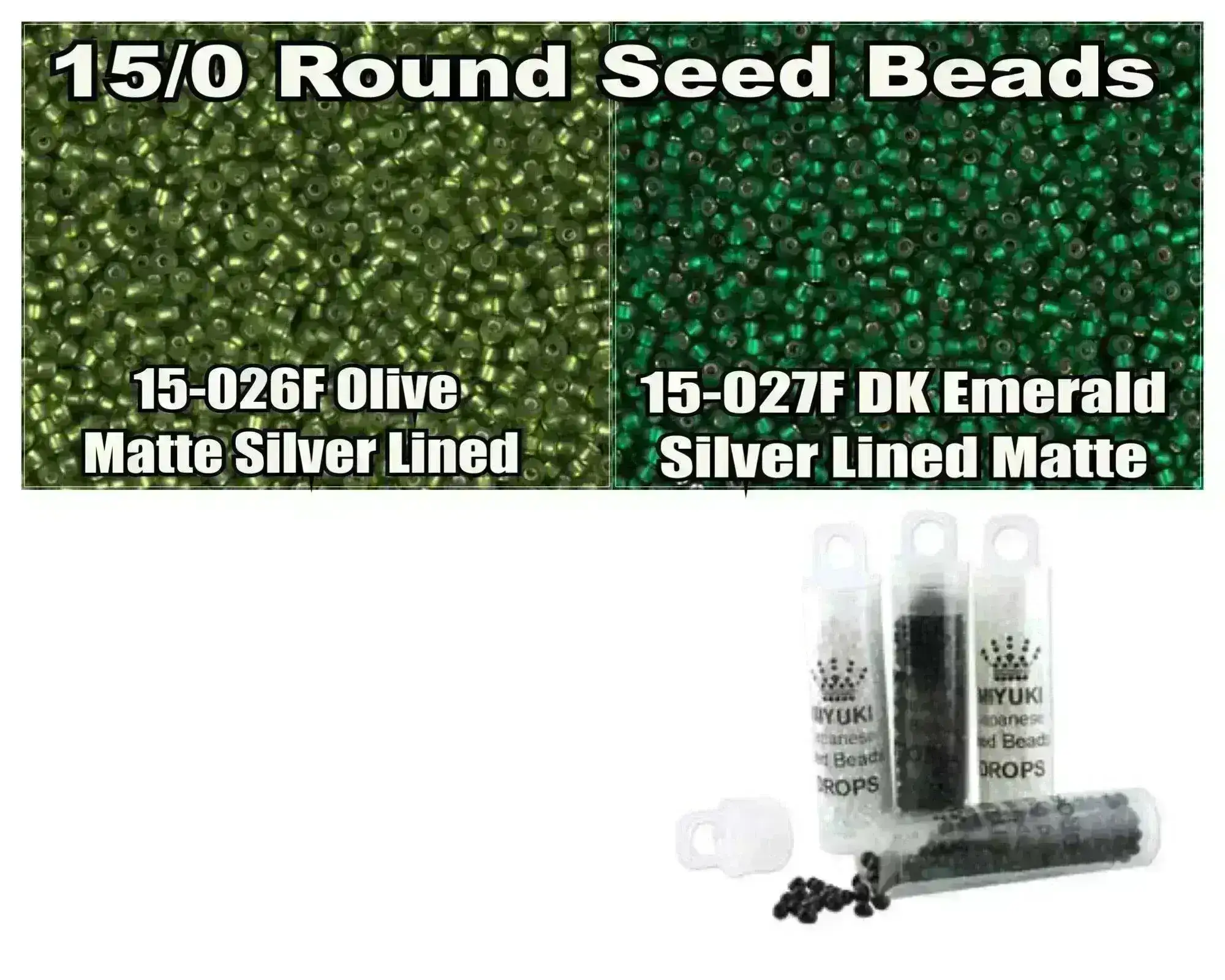 15/0 Miyuki Round Seed Beads 8.2g 15-0026F, 15-0027F