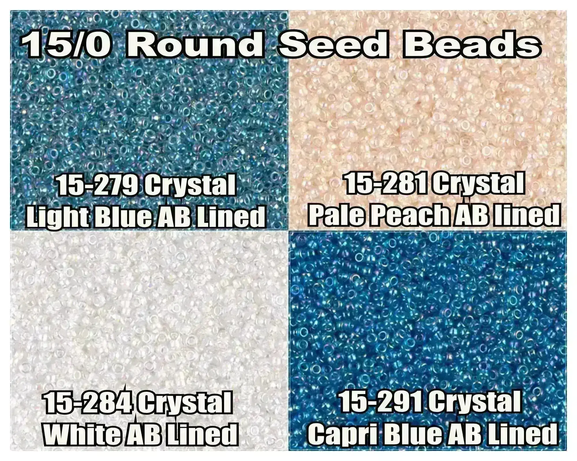 15/0 Miyuki Round Seed Beads 8.2g 15-0279, 15-281, 15-0284, 15-0291