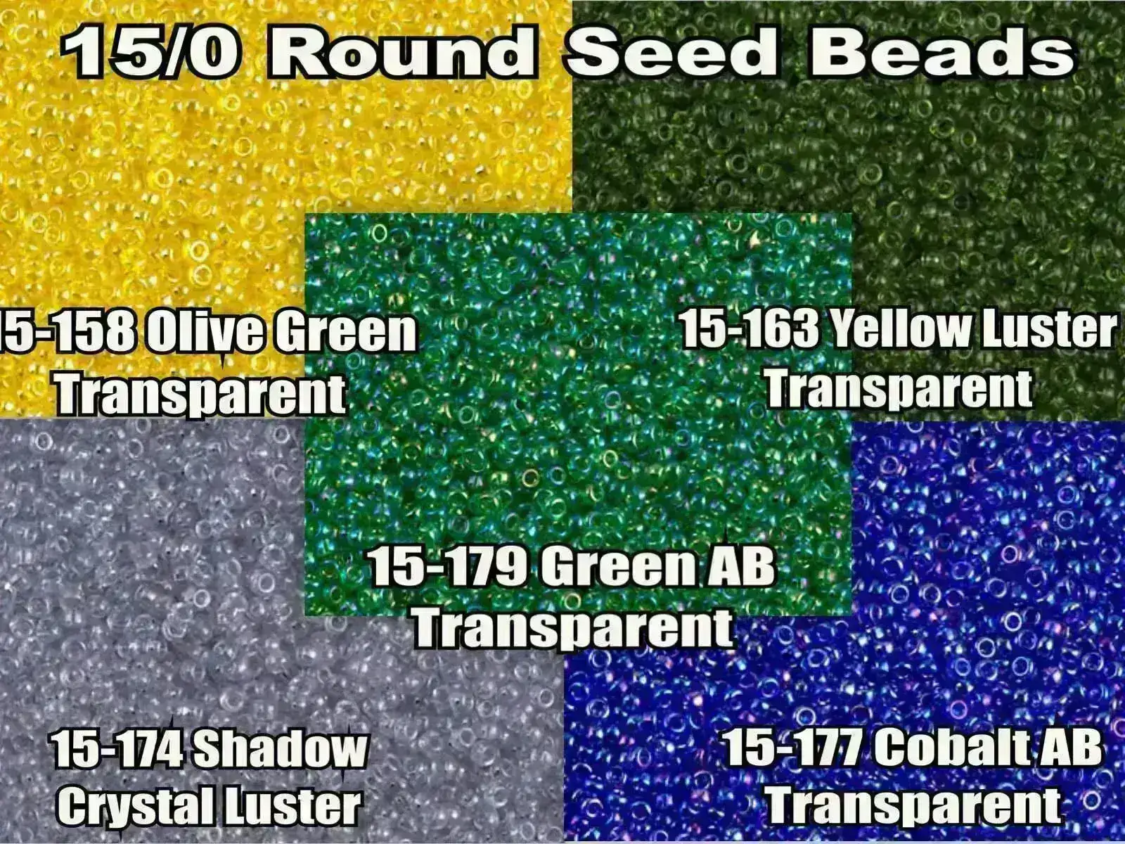 15/0 Miyuki Round Seed Beads 8.2g 15-0158, 15-0163, 15-0174, 15-0177