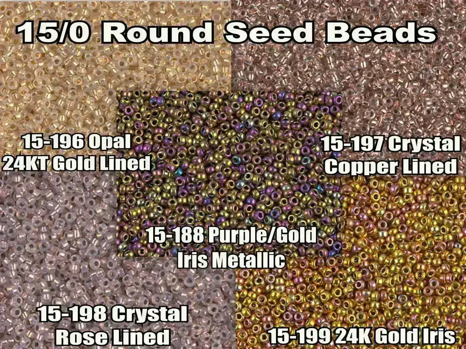 15/0 Miyuki Round Seed Beads 8.2g 15-0188, 15-0196, 15-0197, 15-0198, 15-0199