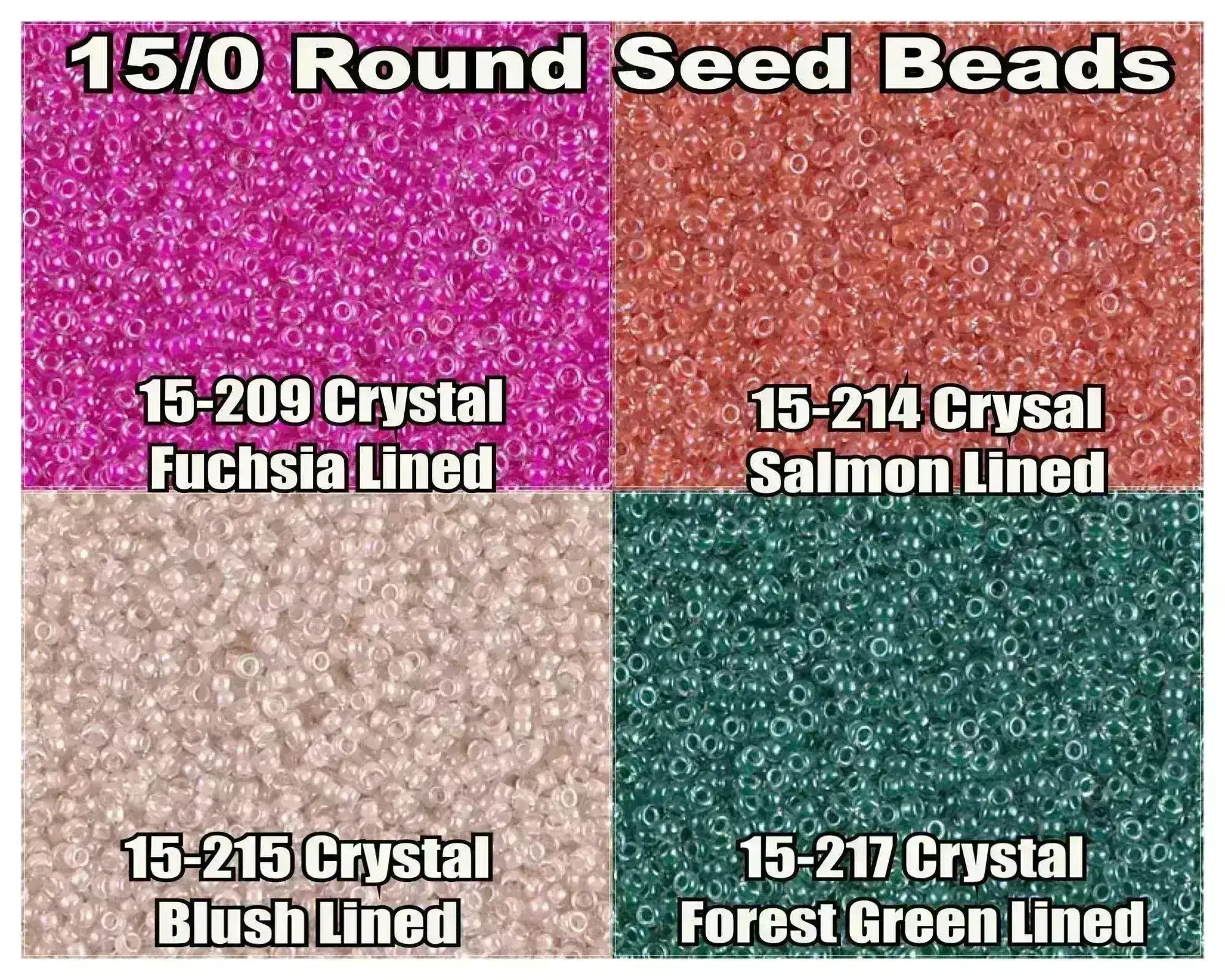 15/0 Miyuki Round Seed Beads 8.2g  15-0209, 15-0214, 15-0215, 15-0217