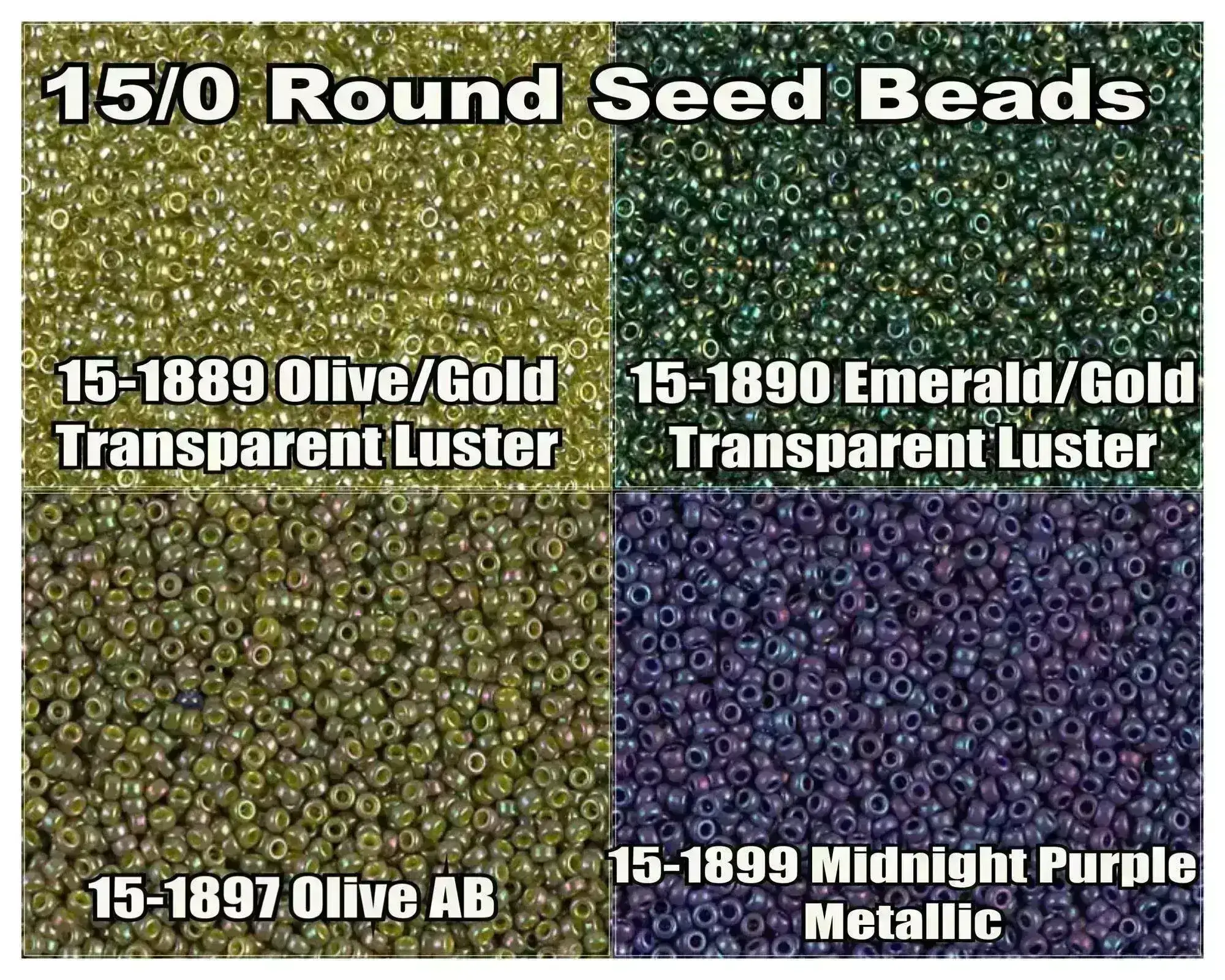 15/0 Miyuki Round Seed Beads 8.2g 15-1889, 15-1890, 15-1897, 15-1899