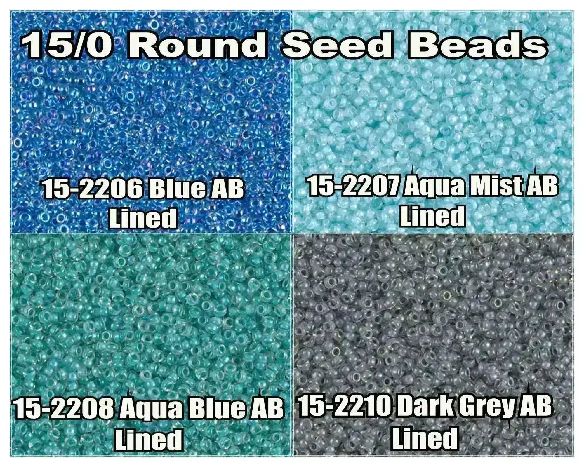 15/0 Miyuki Round Seed Beads, 8.2g 15-2206, 2207, 2208, 2210