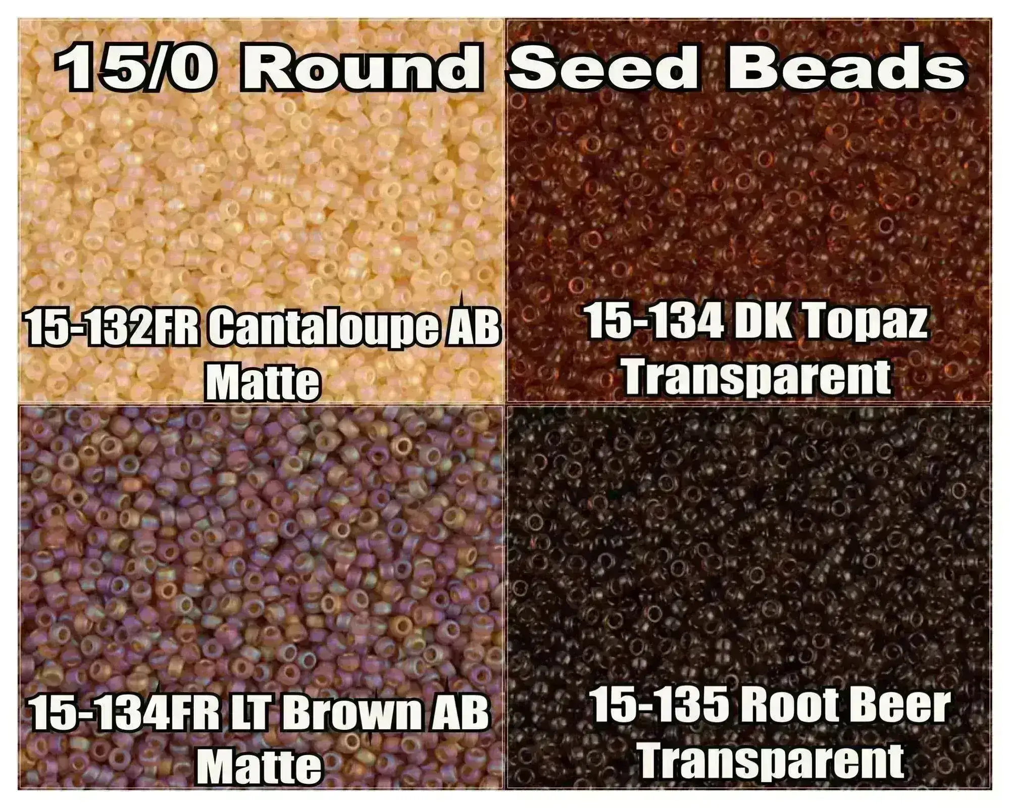 15/0 Miyuki Round Seed Beads 8.2g 15-0132FR, 15-0134, 15-0134FR, 15-0135